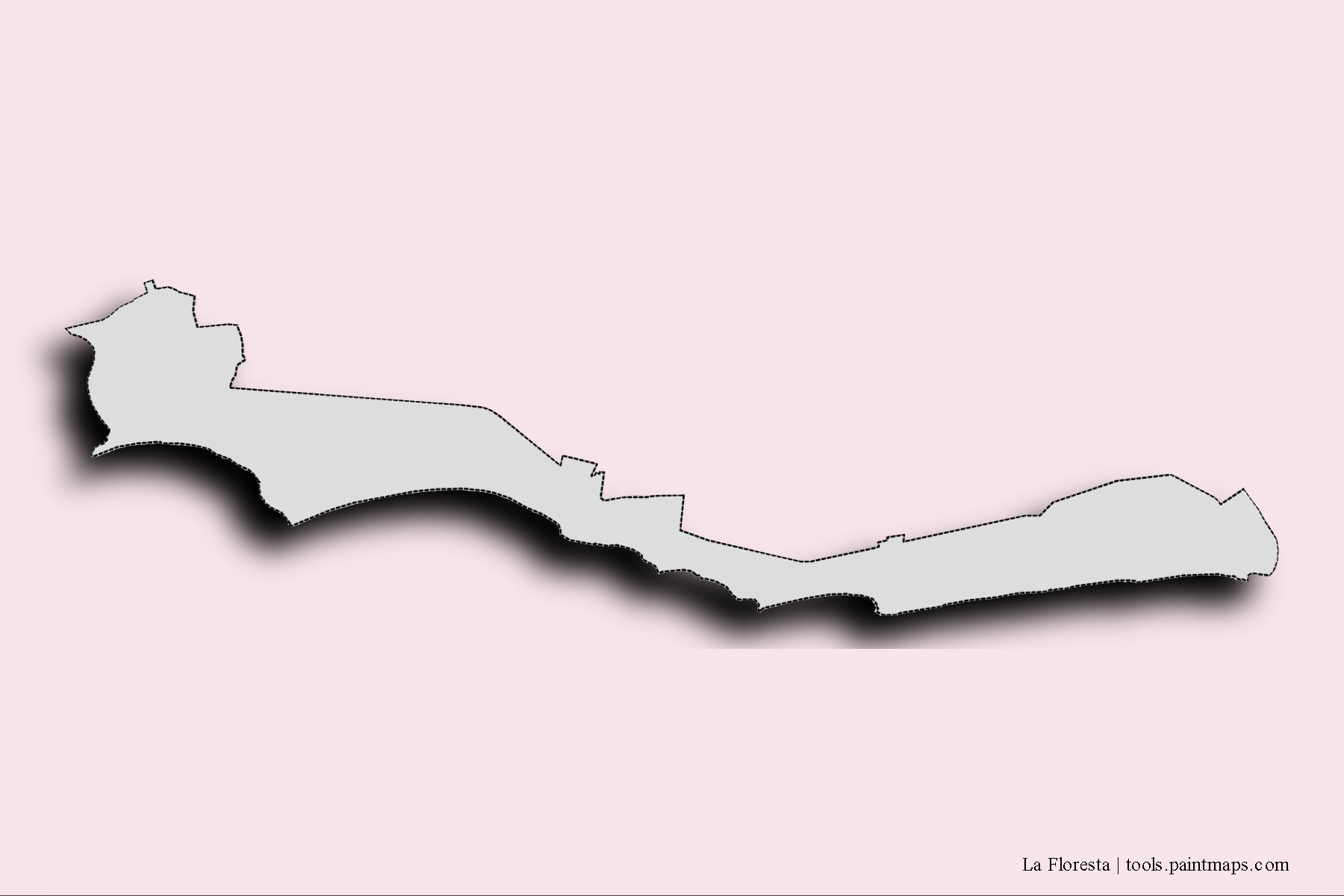 La Floresta neighborhoods and villages map with 3D shadow effect