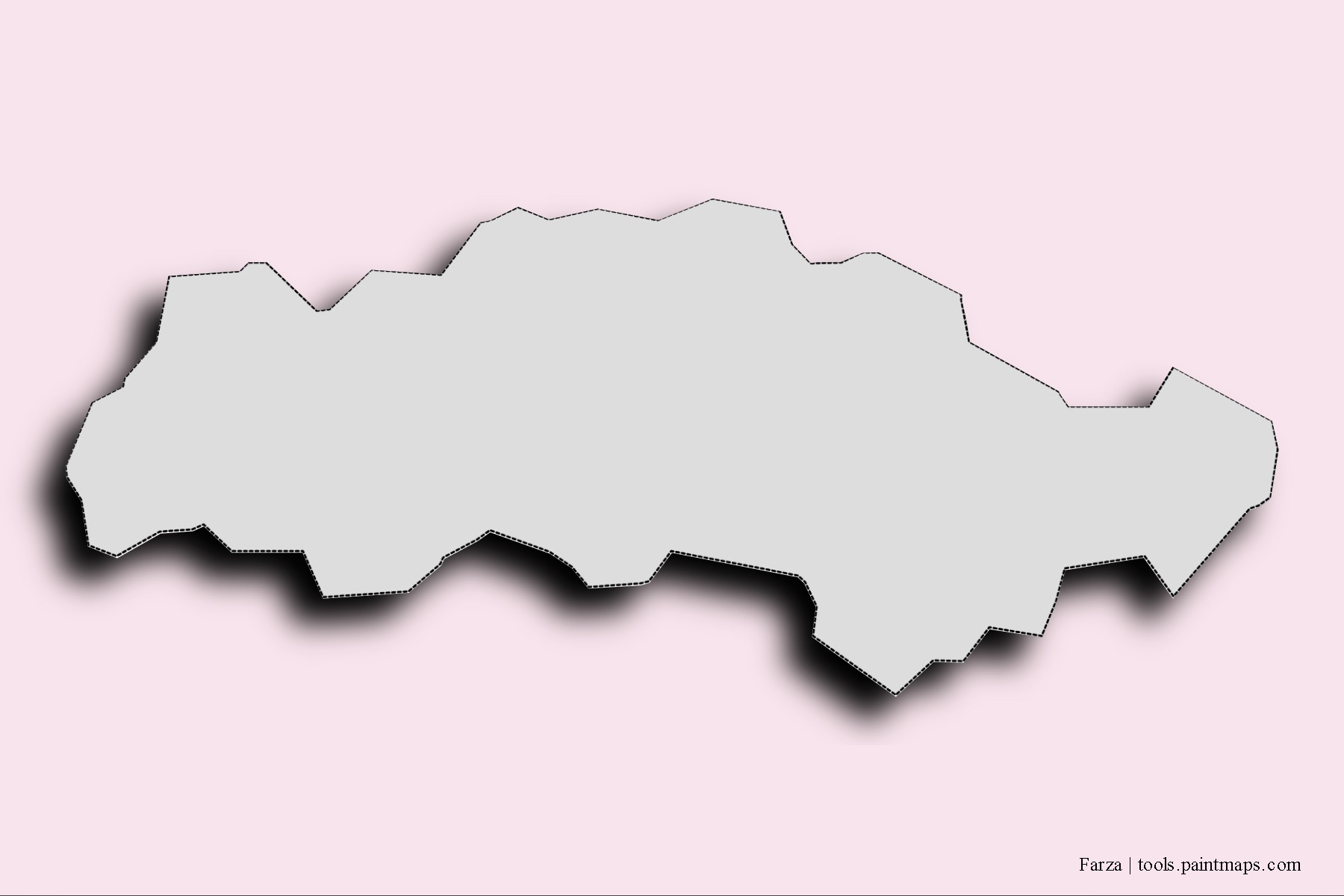 3D gölge efektli Farza mahalleleri ve köyleri haritası