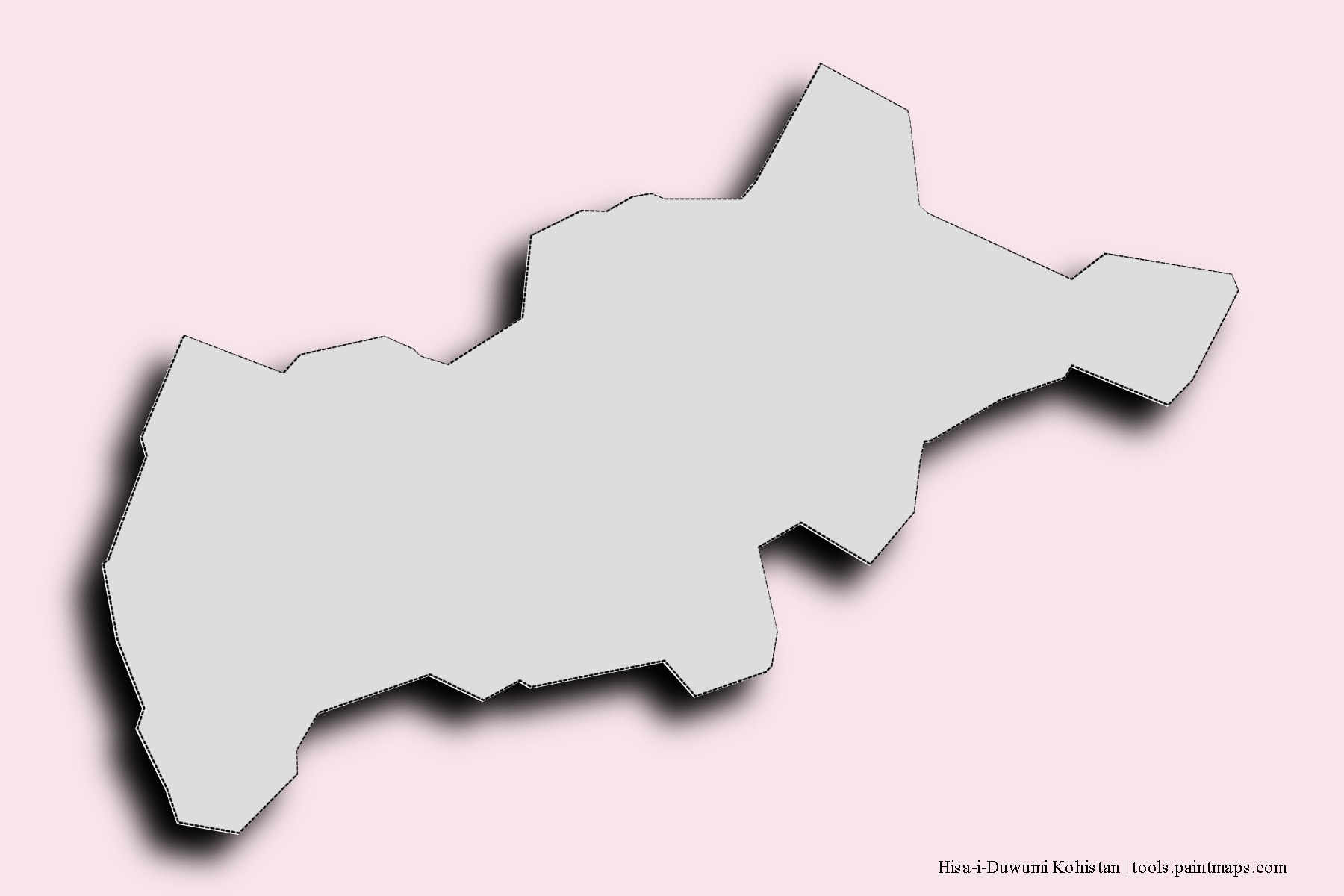 Hisa-i-Duwumi Kohistan neighborhoods and villages map with 3D shadow effect