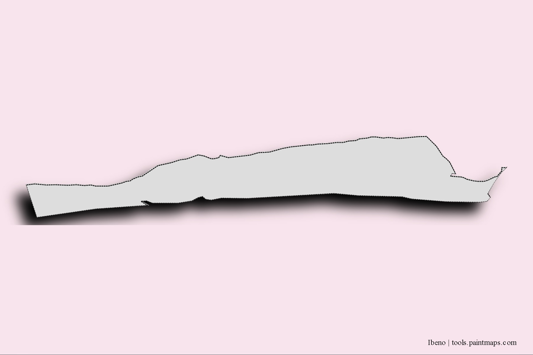 3D gölge efektli Ibeno mahalleleri ve köyleri haritası