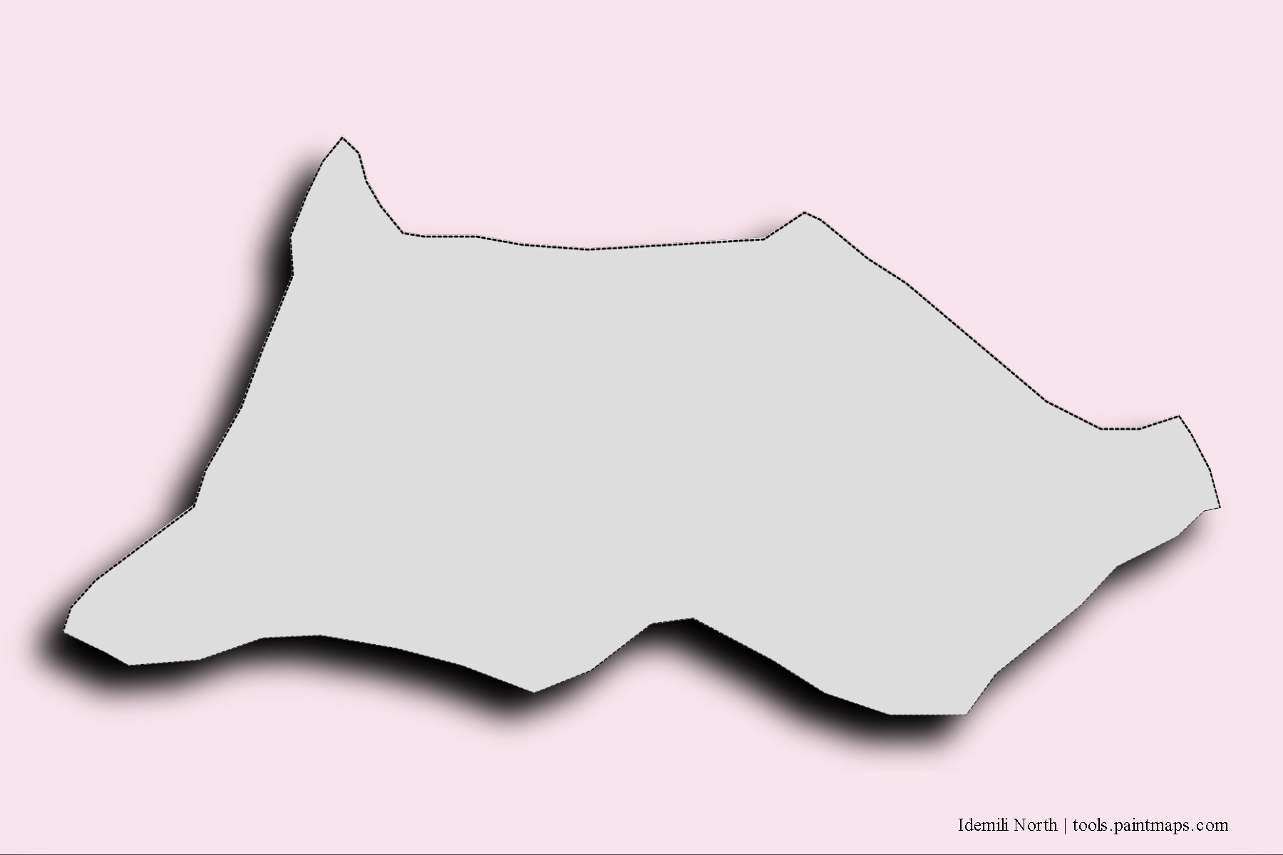 Mapa de barrios y pueblos de Idemili North con efecto de sombra 3D