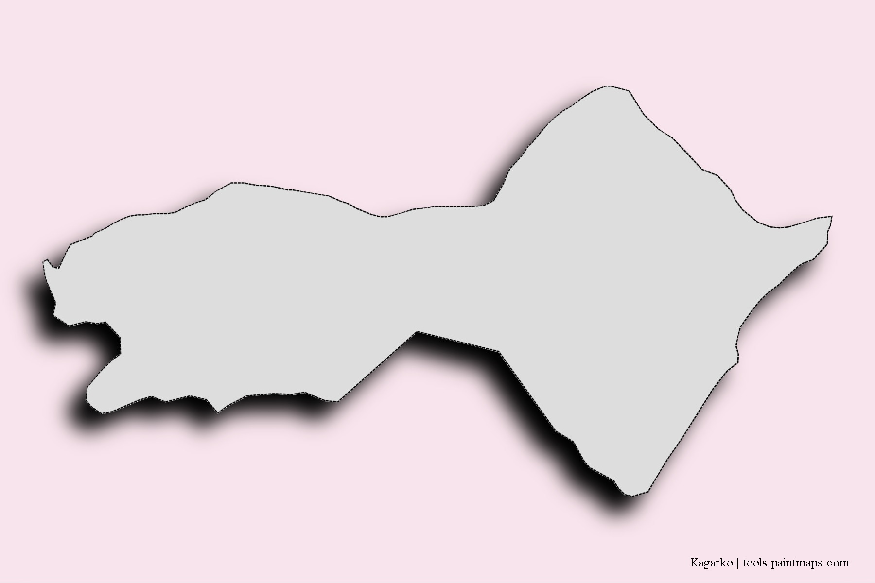 Kagarko neighborhoods and villages map with 3D shadow effect