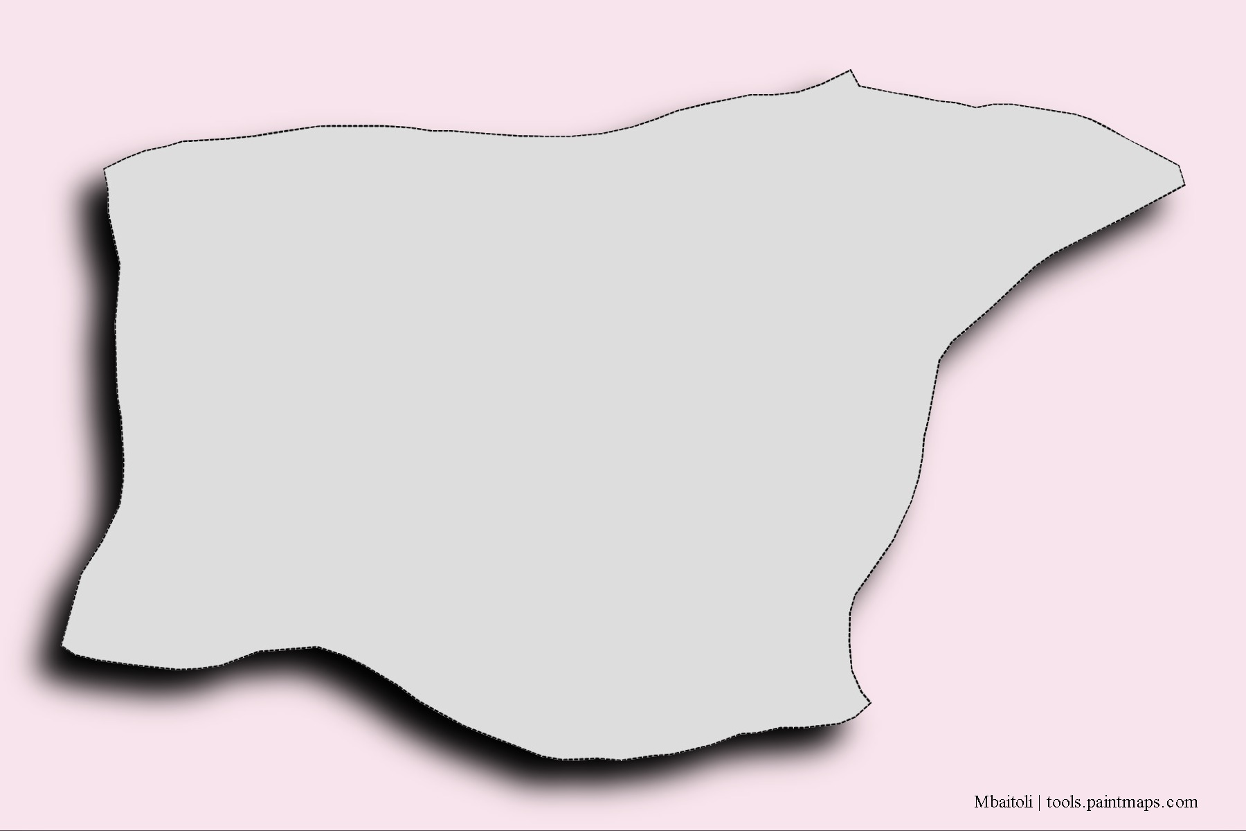 Mapa de barrios y pueblos de Mbaitoli con efecto de sombra 3D