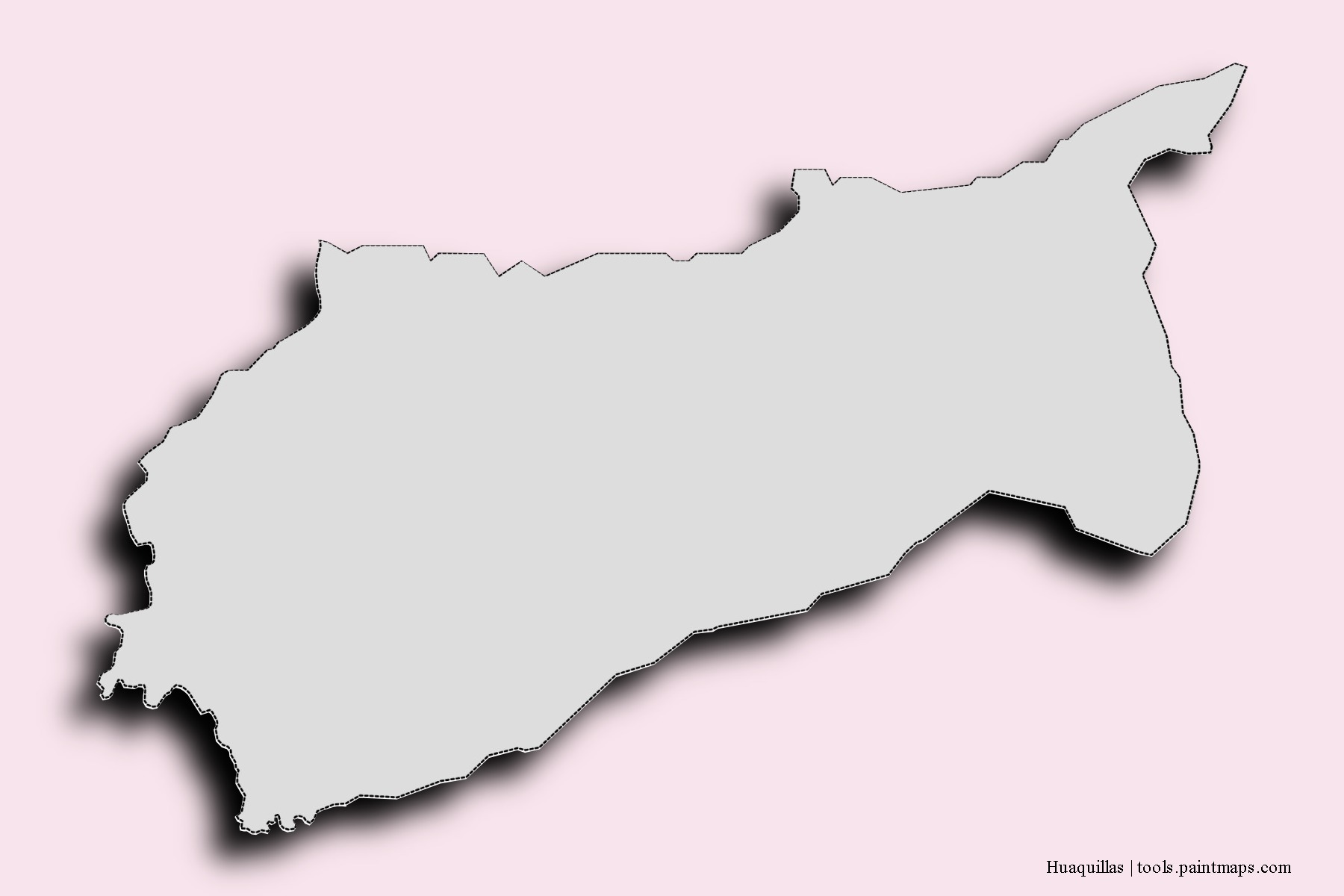 Mapa de barrios y pueblos de Huaquillas con efecto de sombra 3D