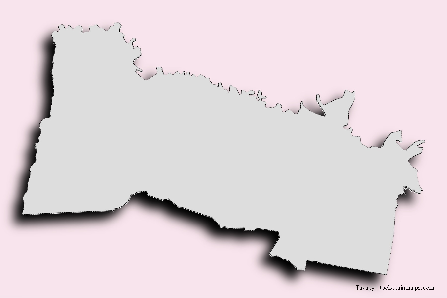 Mapa de barrios y pueblos de Tavapy con efecto de sombra 3D