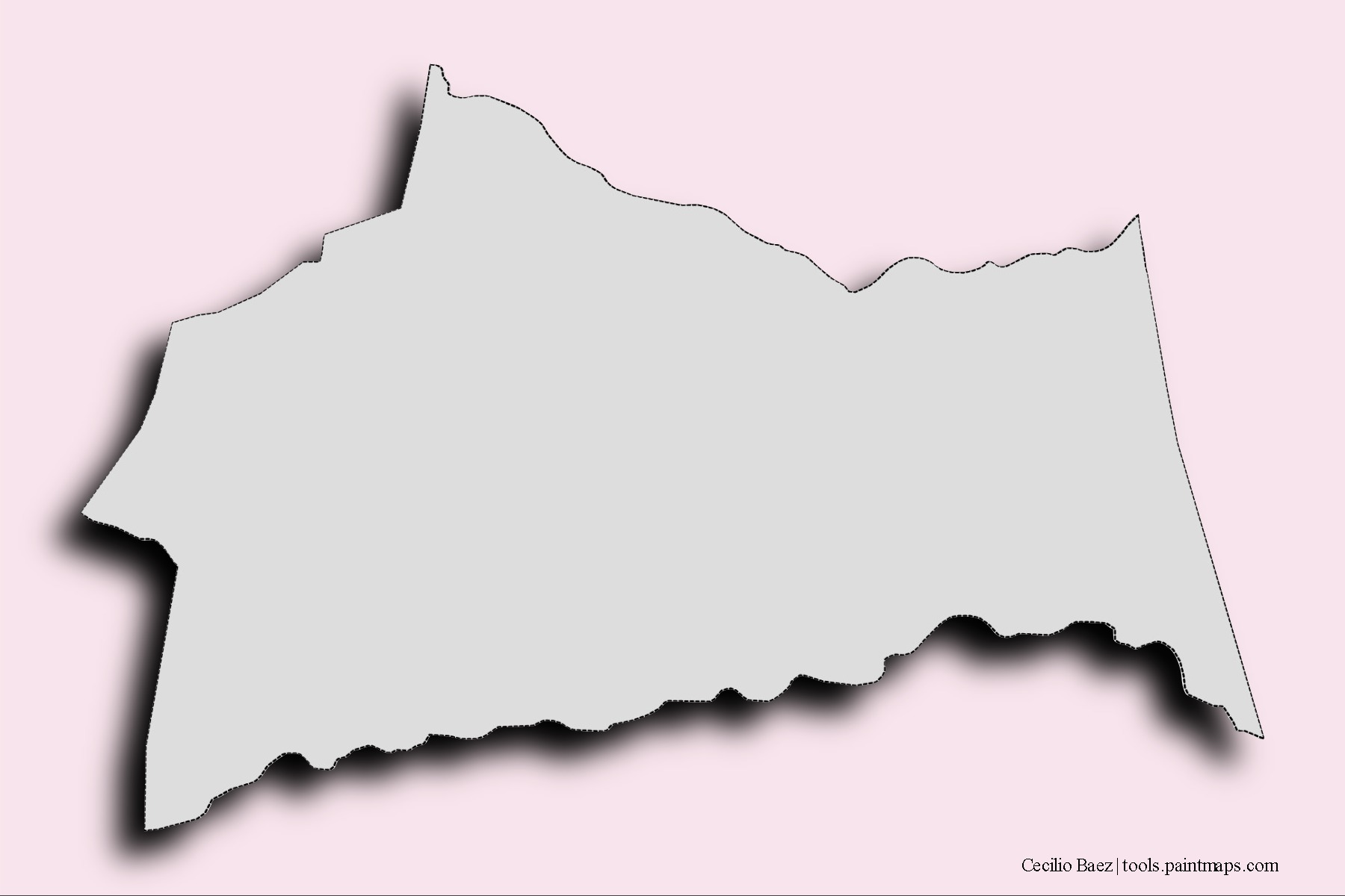 3D gölge efektli Cecilio Baez mahalleleri ve köyleri haritası