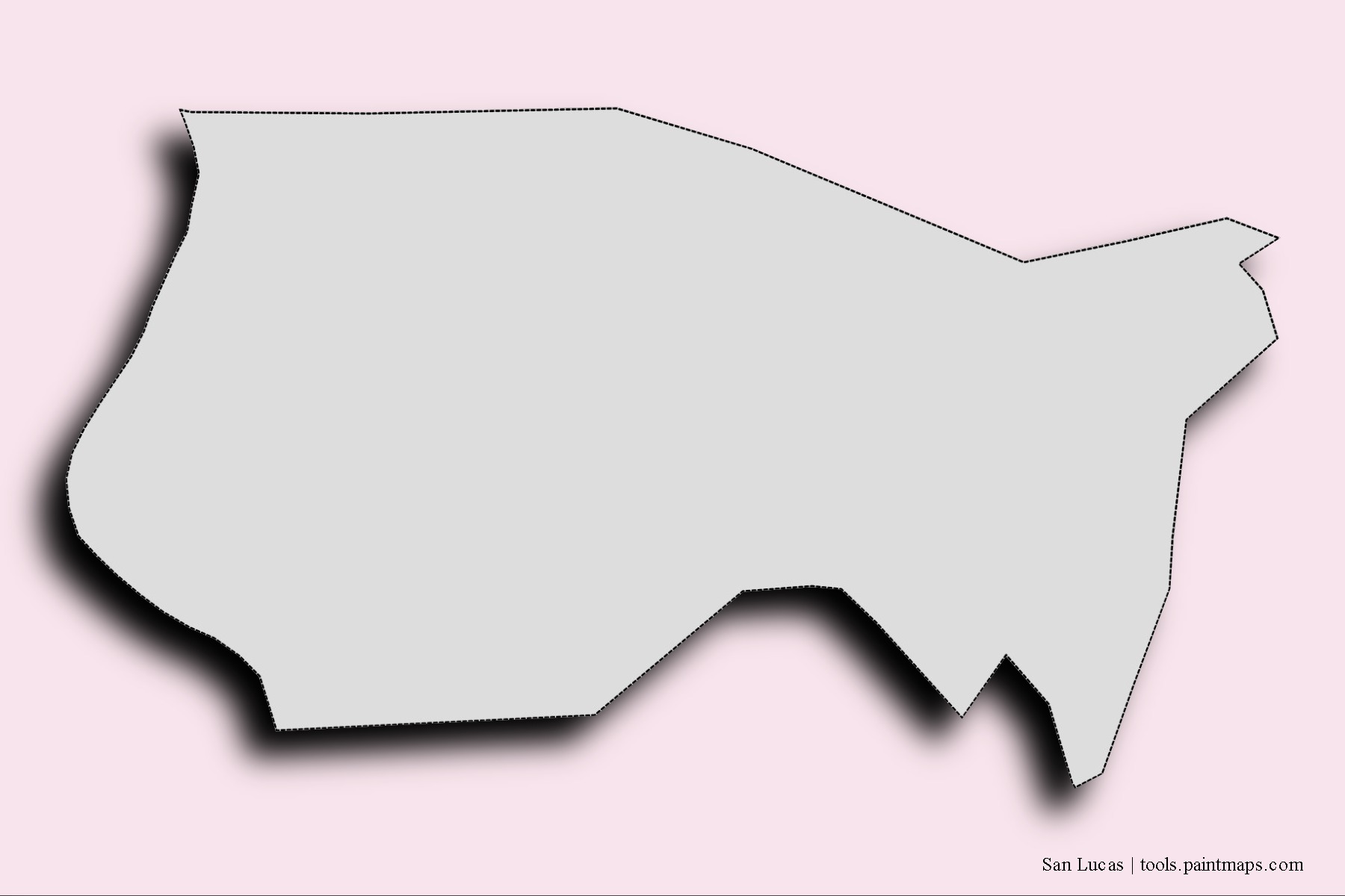 Mapa de barrios y pueblos de San Lucas con efecto de sombra 3D