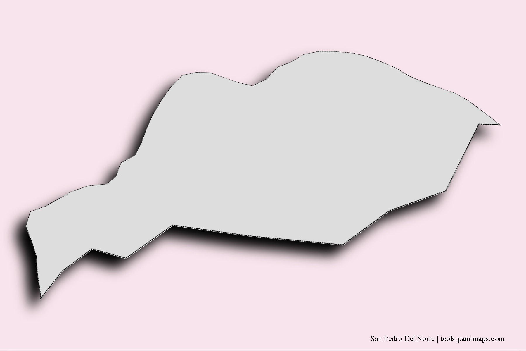 Mapa de barrios y pueblos de San Pedro Del Norte con efecto de sombra 3D