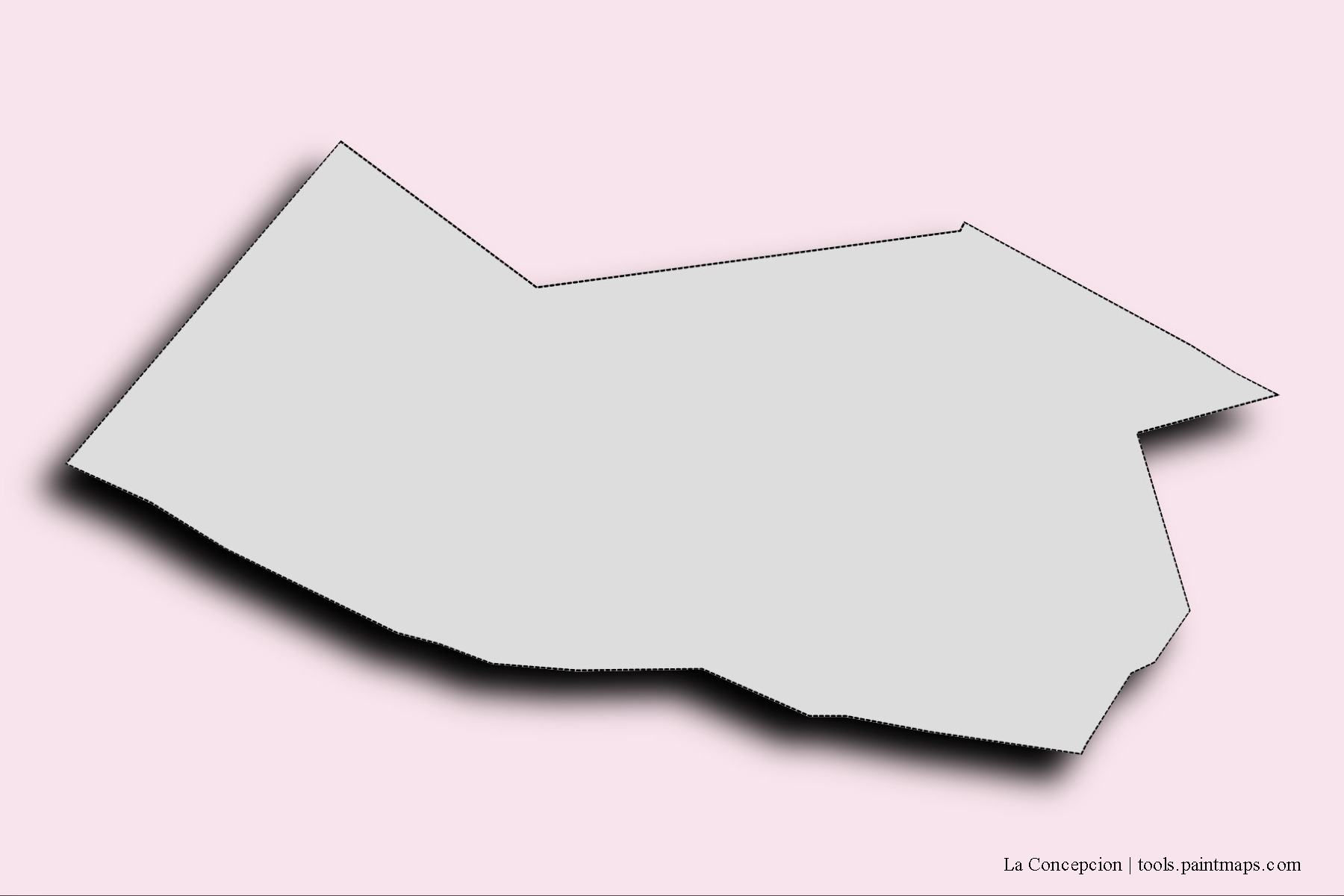 Mapa de barrios y pueblos de La Concepcion con efecto de sombra 3D