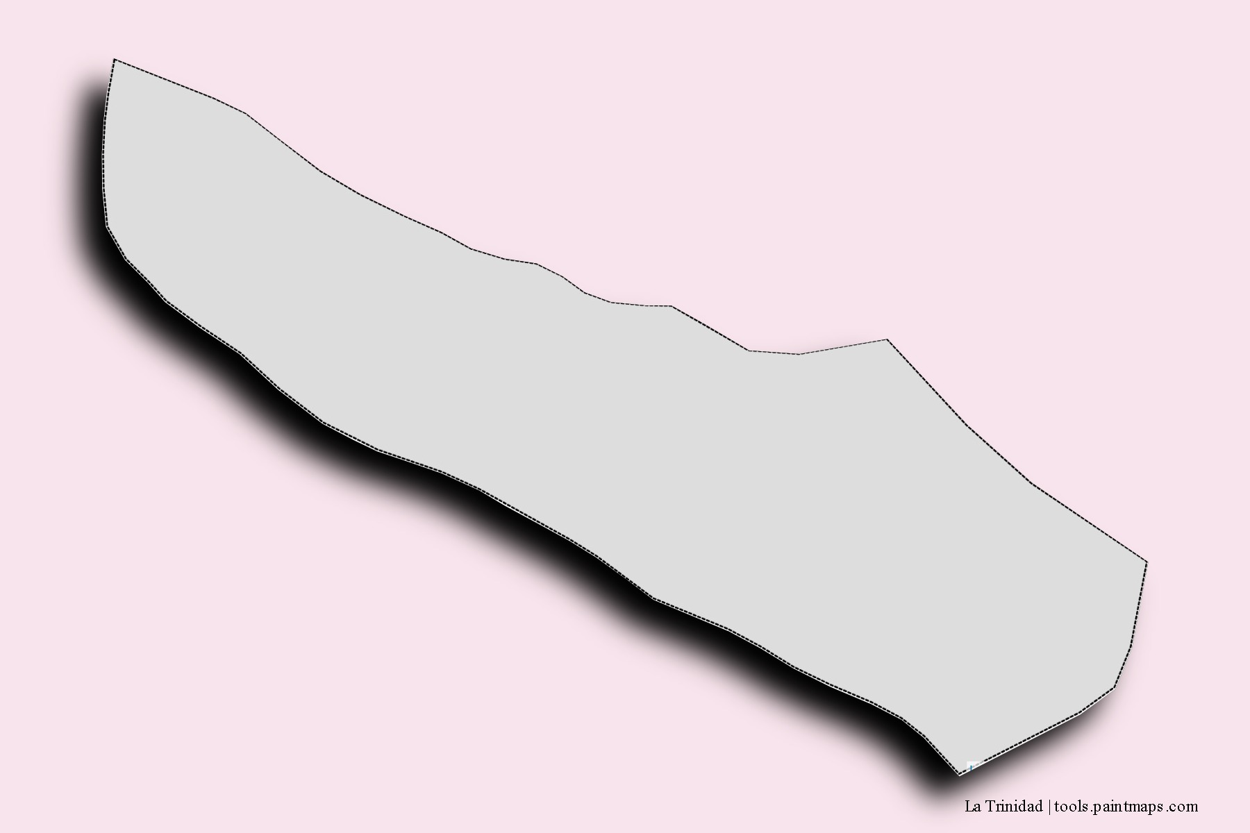 Mapa de barrios y pueblos de La Trinidad con efecto de sombra 3D