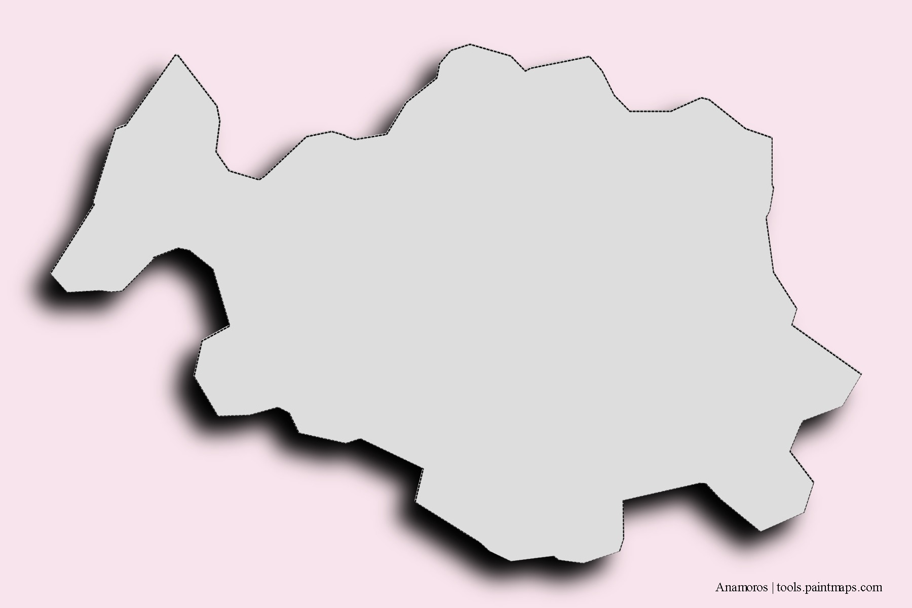 Mapa de barrios y pueblos de Anamoros con efecto de sombra 3D