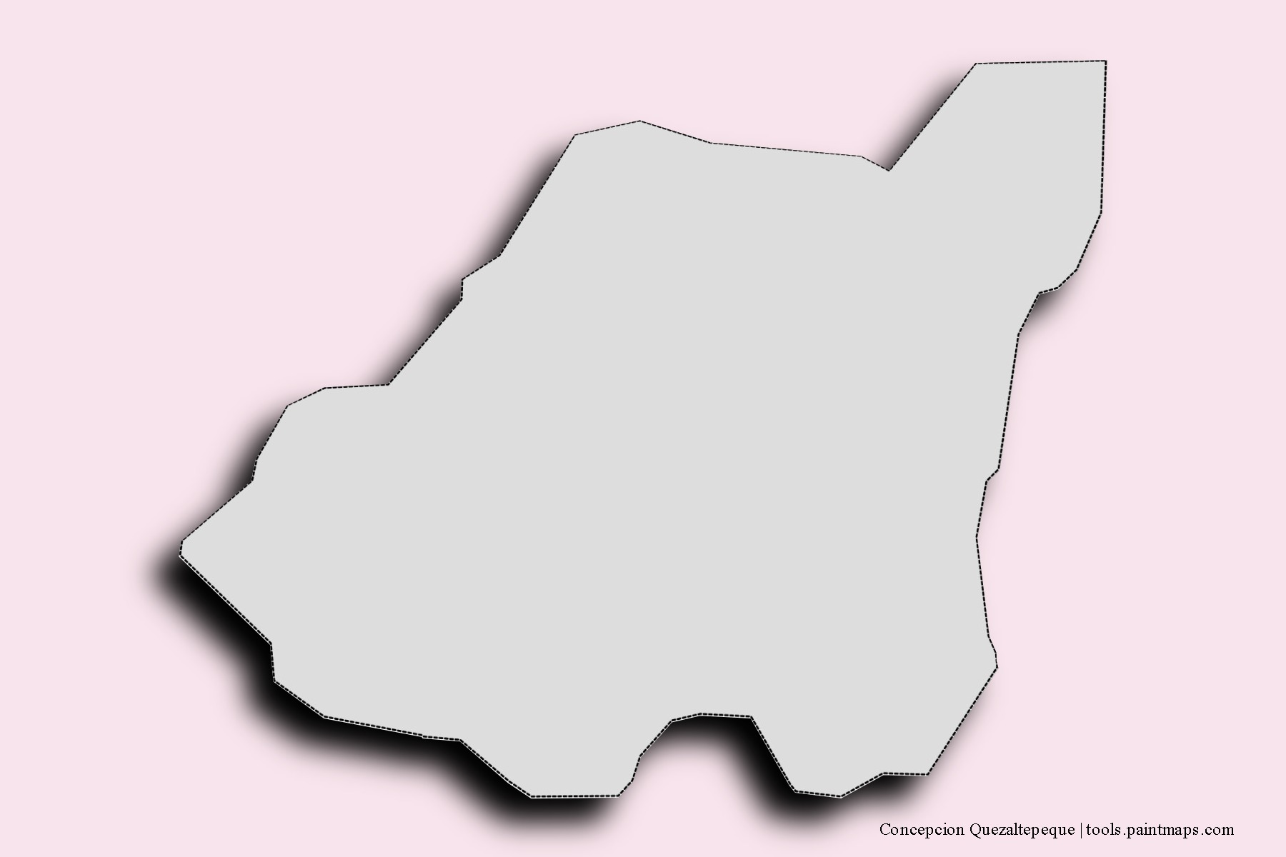 Mapa de barrios y pueblos de Concepcion Quezaltepeque con efecto de sombra 3D