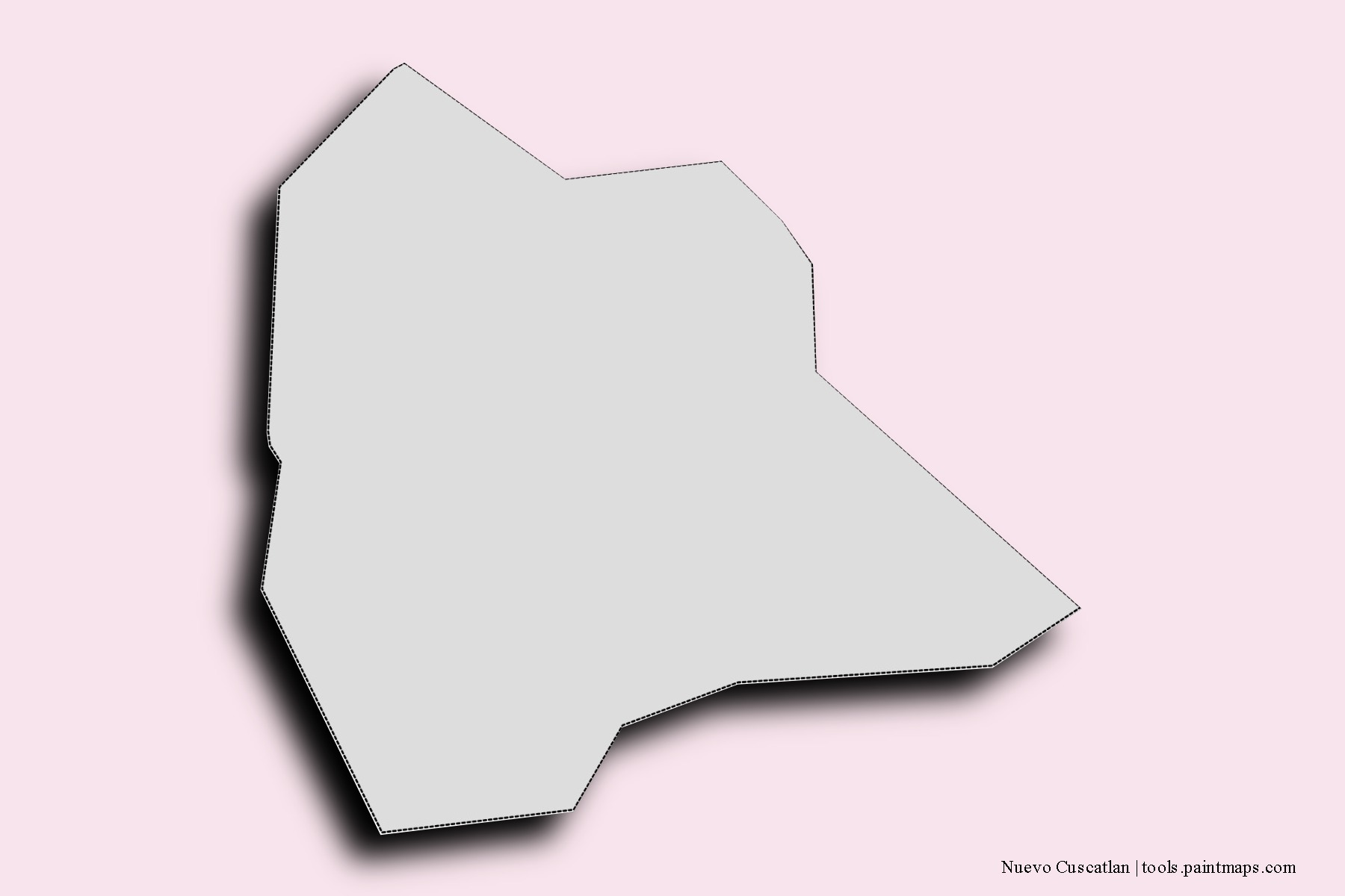 Mapa de barrios y pueblos de Nuevo Cuscatlan con efecto de sombra 3D