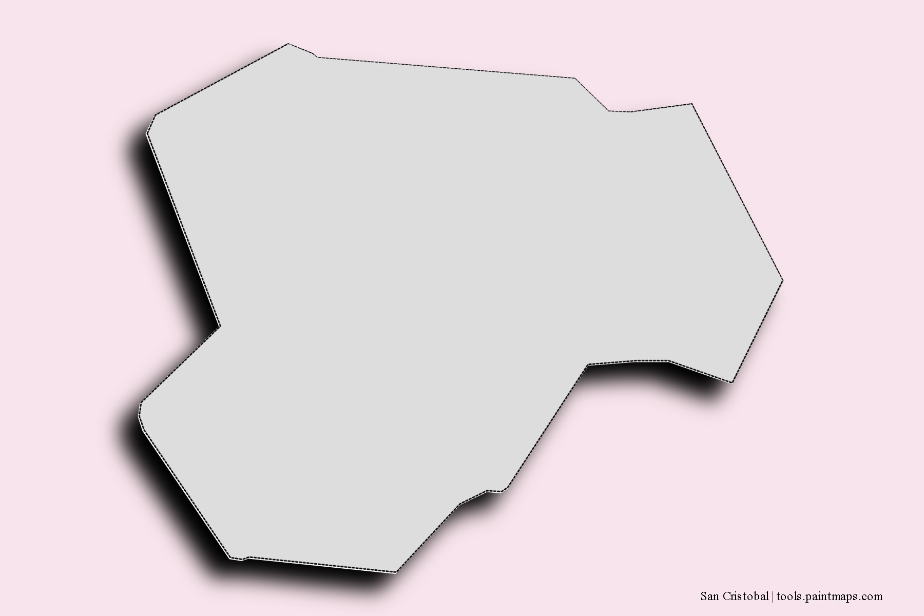 Mapa de barrios y pueblos de San Cristobal con efecto de sombra 3D