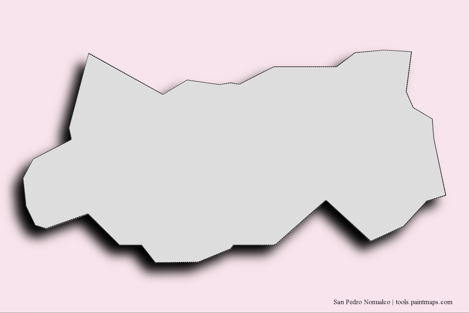 Mapa de barrios y pueblos de San Pedro Nonualco con efecto de sombra 3D