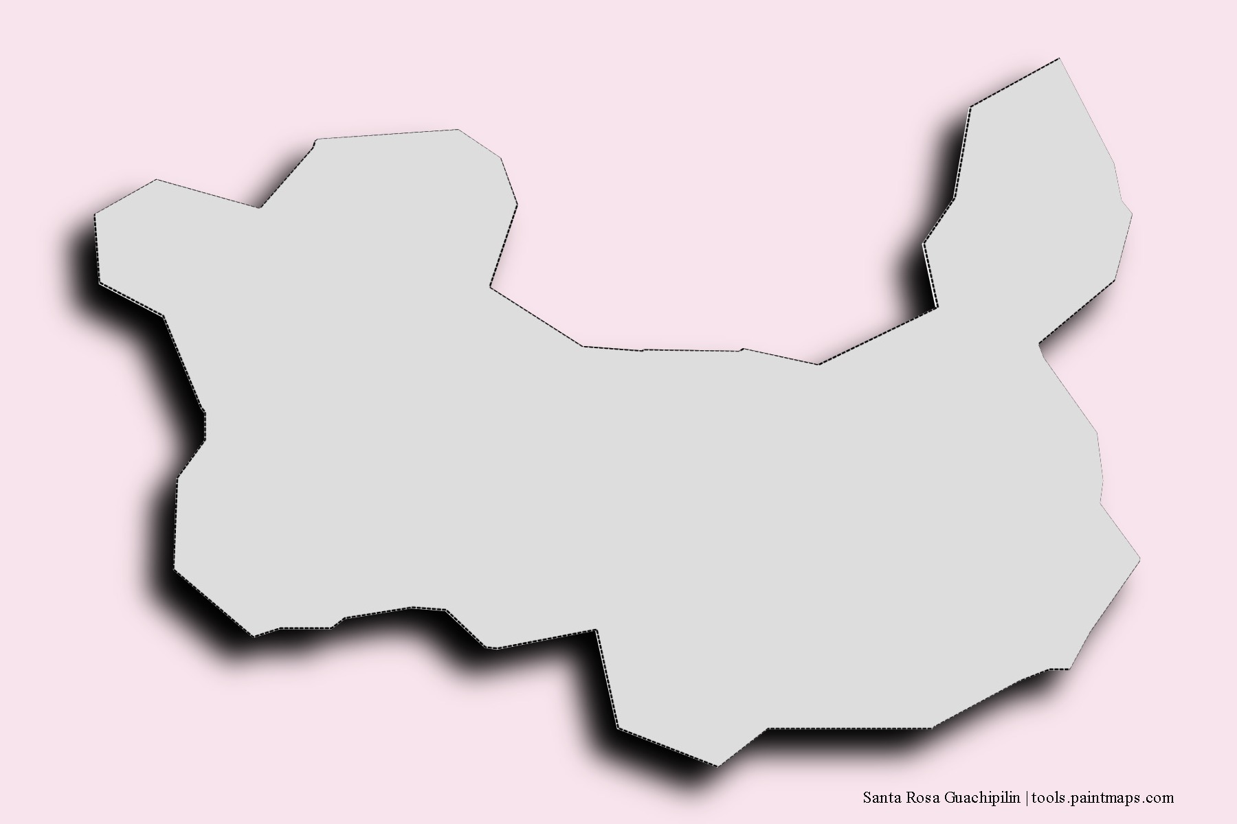 Santa Rosa Guachipilin neighborhoods and villages map with 3D shadow effect