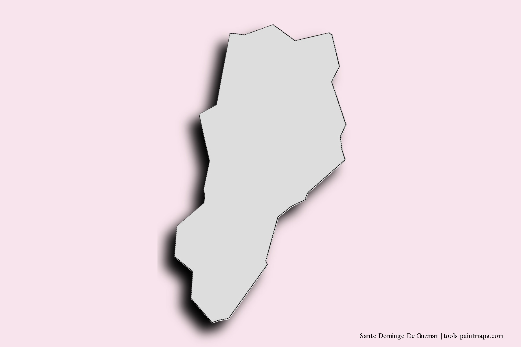 Mapa de barrios y pueblos de Santo Domingo De Guzman con efecto de sombra 3D