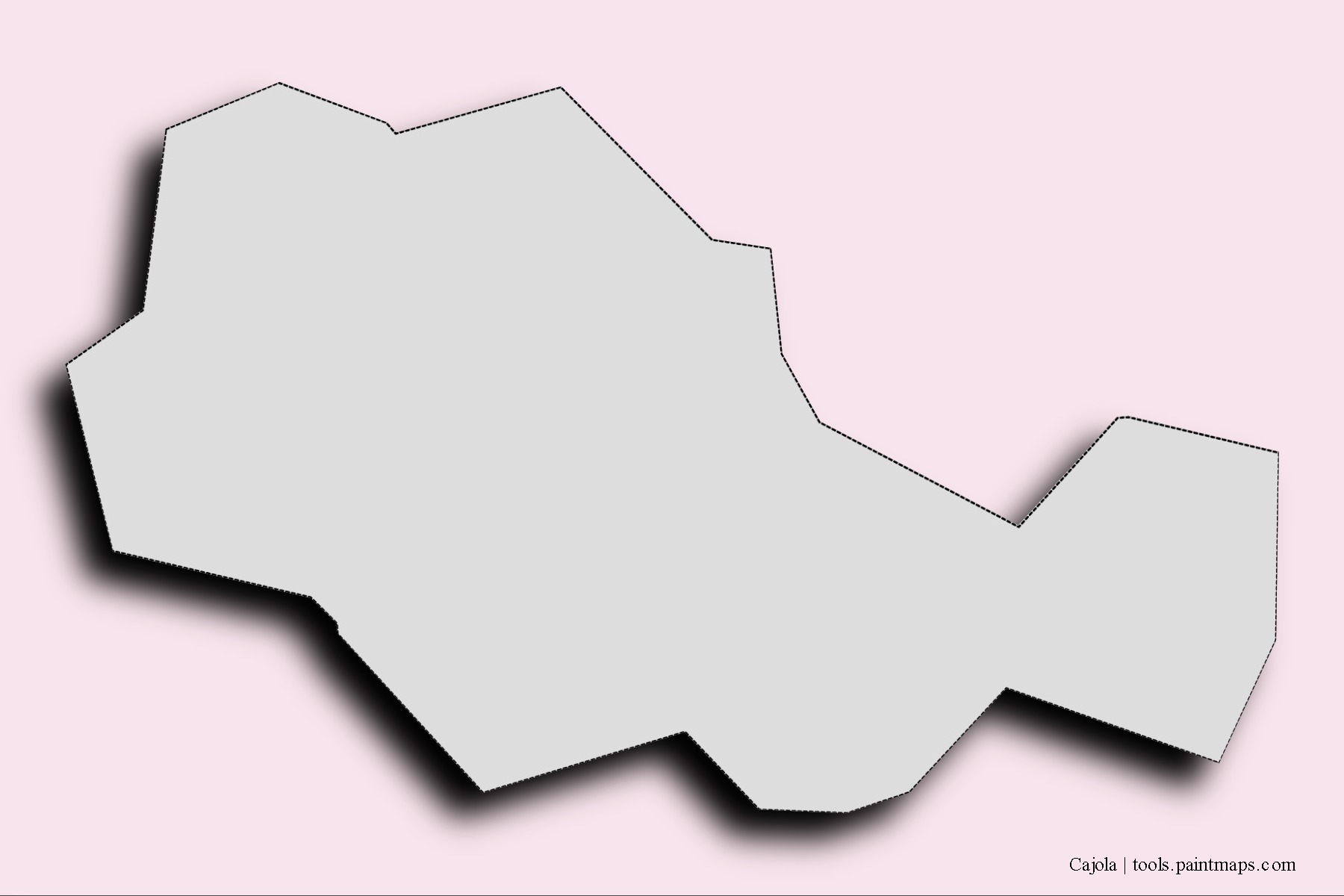 Mapa de barrios y pueblos de Cajola con efecto de sombra 3D