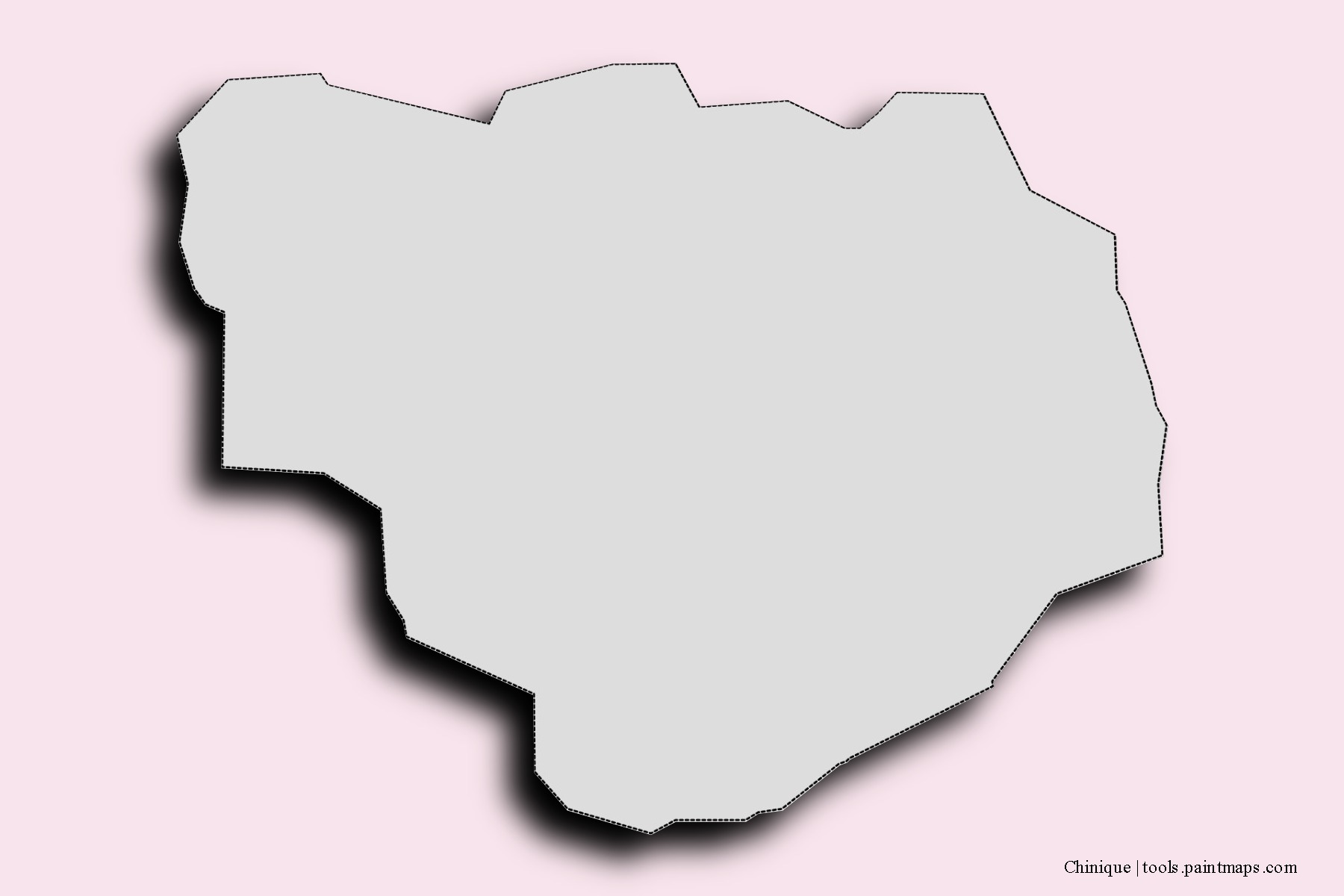 Mapa de barrios y pueblos de Chinique con efecto de sombra 3D