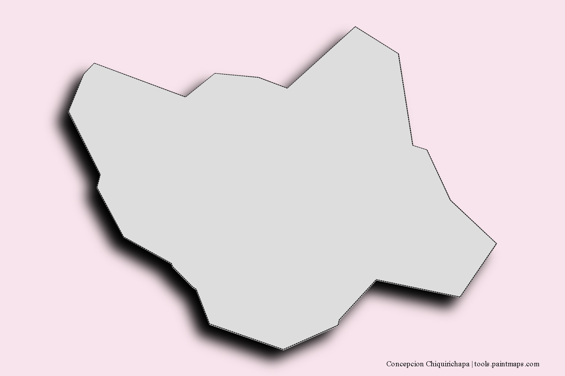 Mapa de barrios y pueblos de Concepcion Chiquirichapa con efecto de sombra 3D