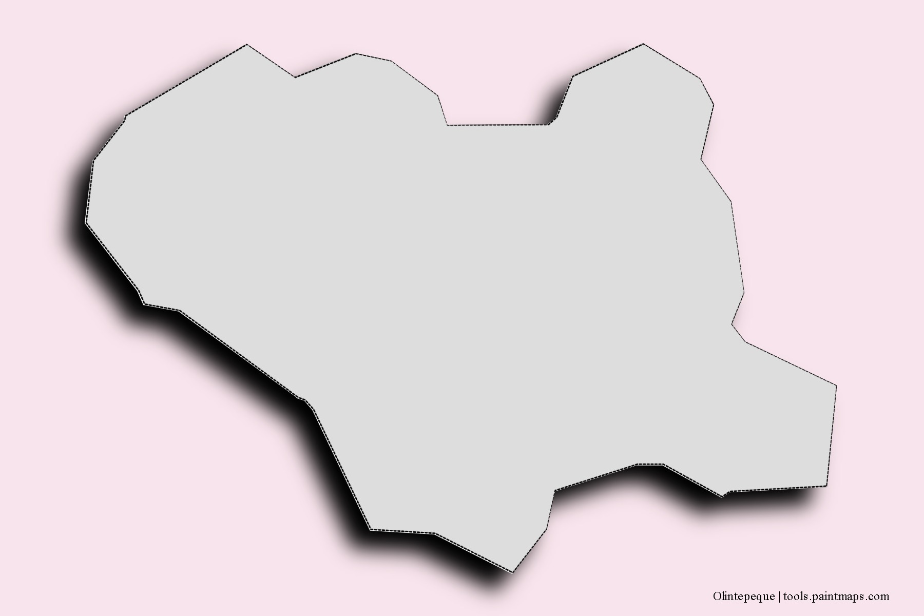 Mapa de barrios y pueblos de Olintepeque con efecto de sombra 3D