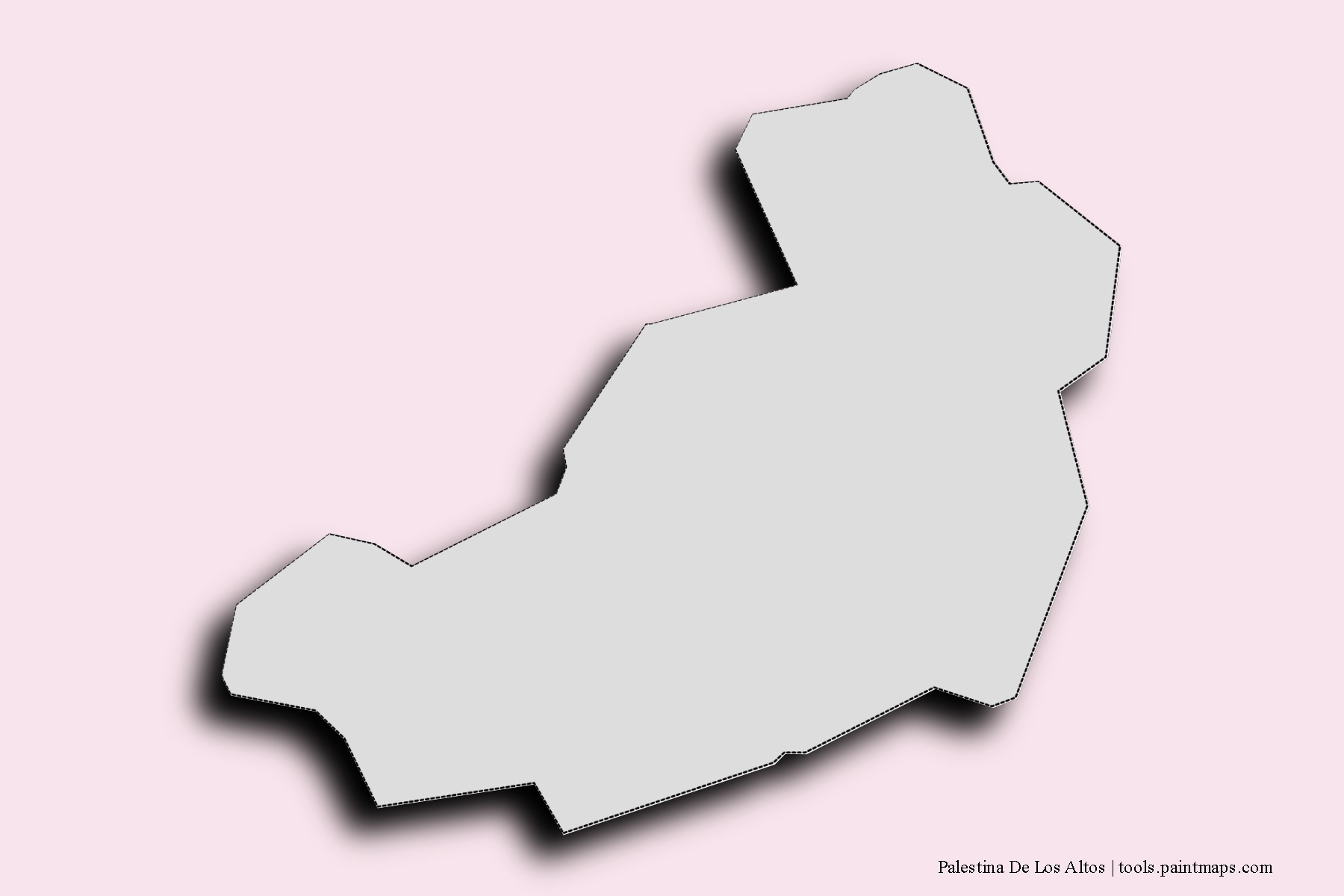 Mapa de barrios y pueblos de Palestina De Los Altos con efecto de sombra 3D