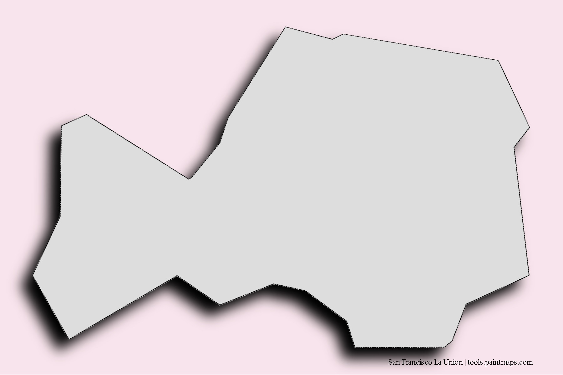 Mapa de barrios y pueblos de San Francisco La Union con efecto de sombra 3D