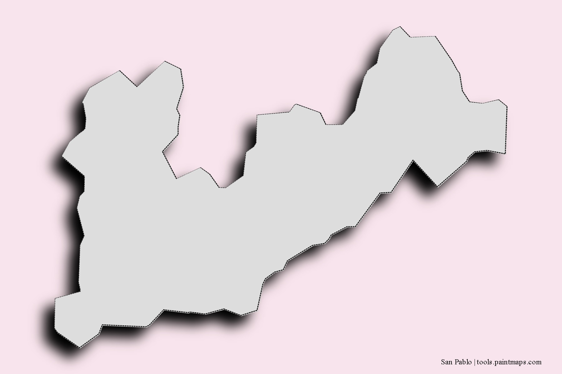 Mapa de barrios y pueblos de San Pablo con efecto de sombra 3D