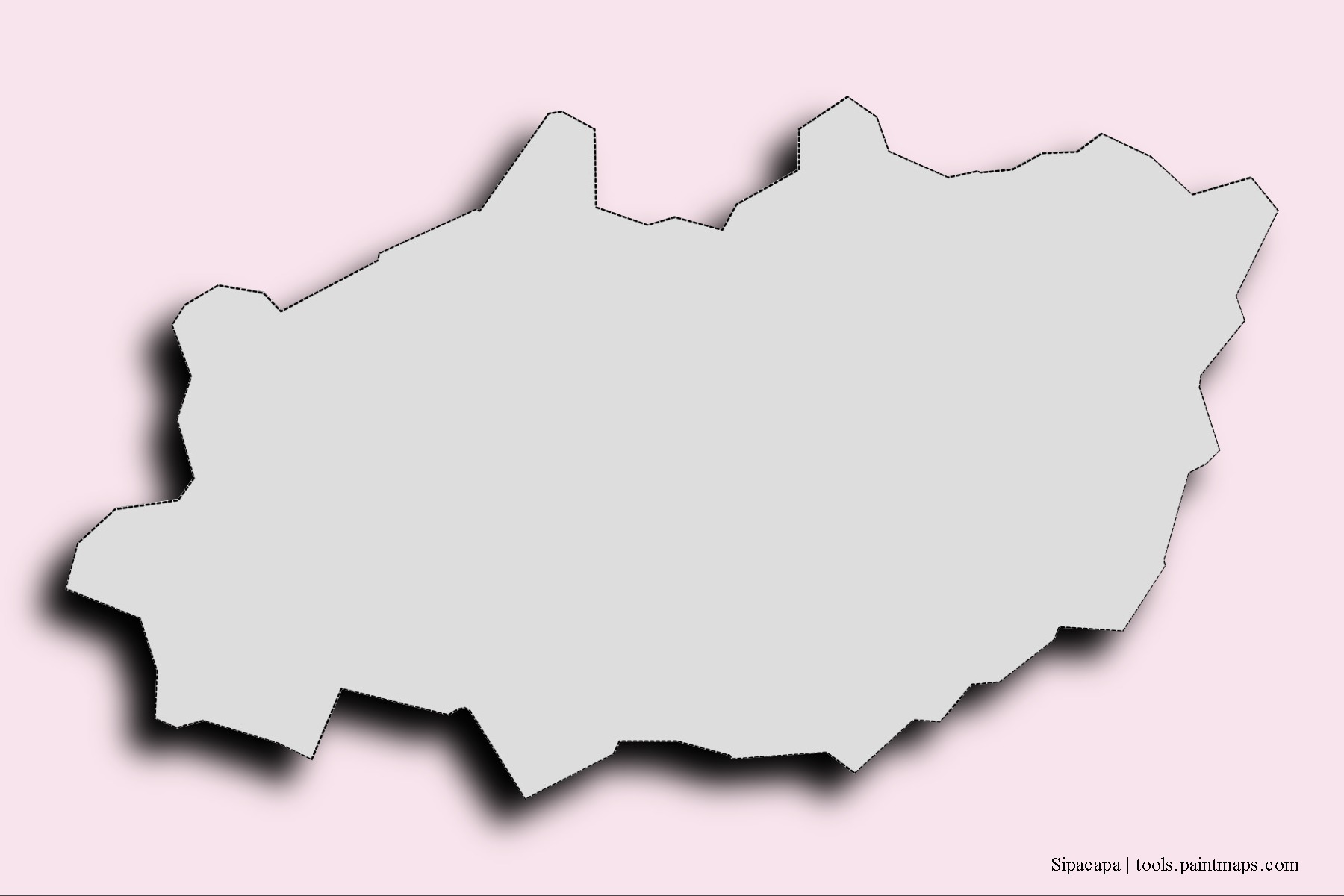 3D gölge efektli Sipacapa mahalleleri ve köyleri haritası