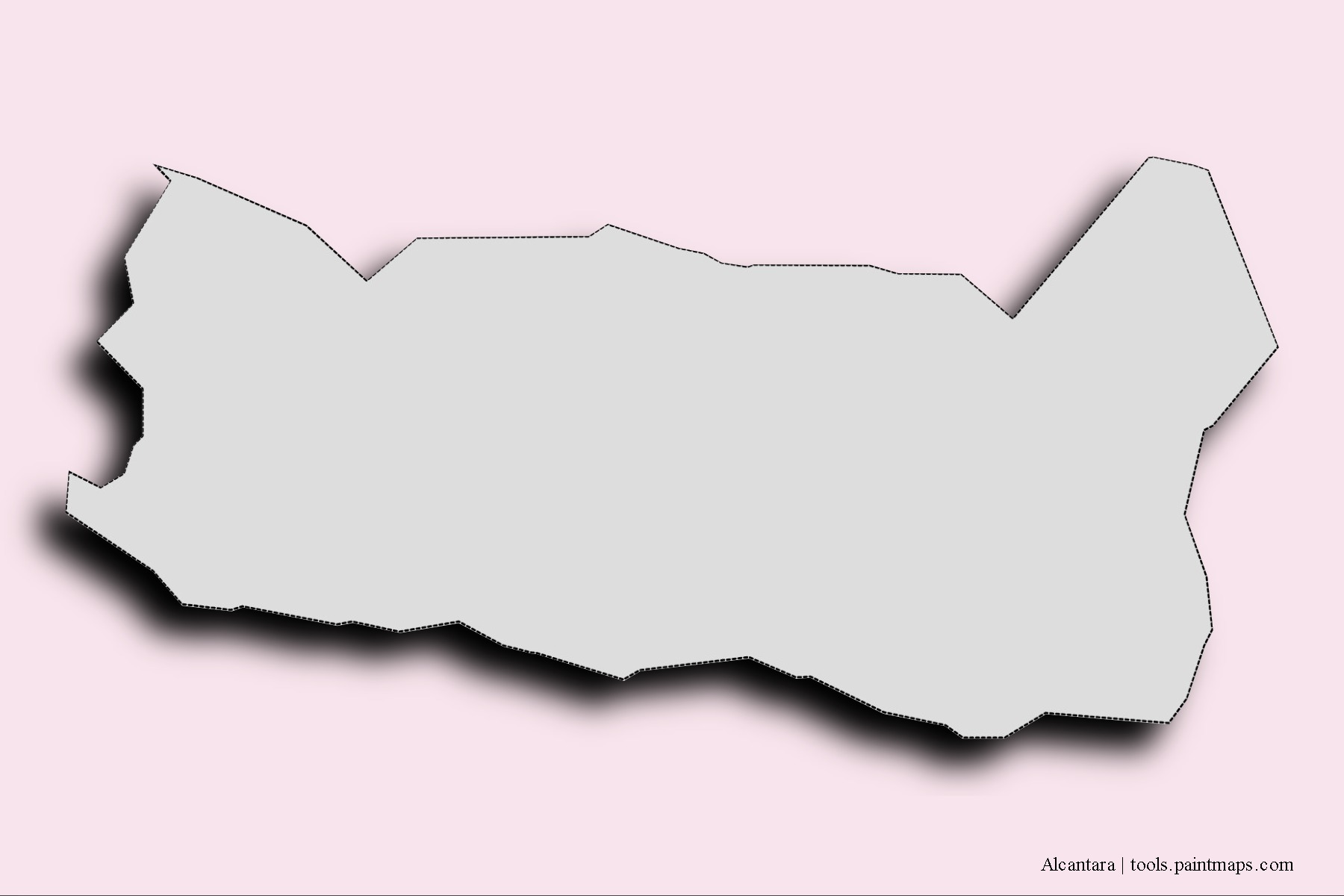 Alcantara neighborhoods and villages map with 3D shadow effect