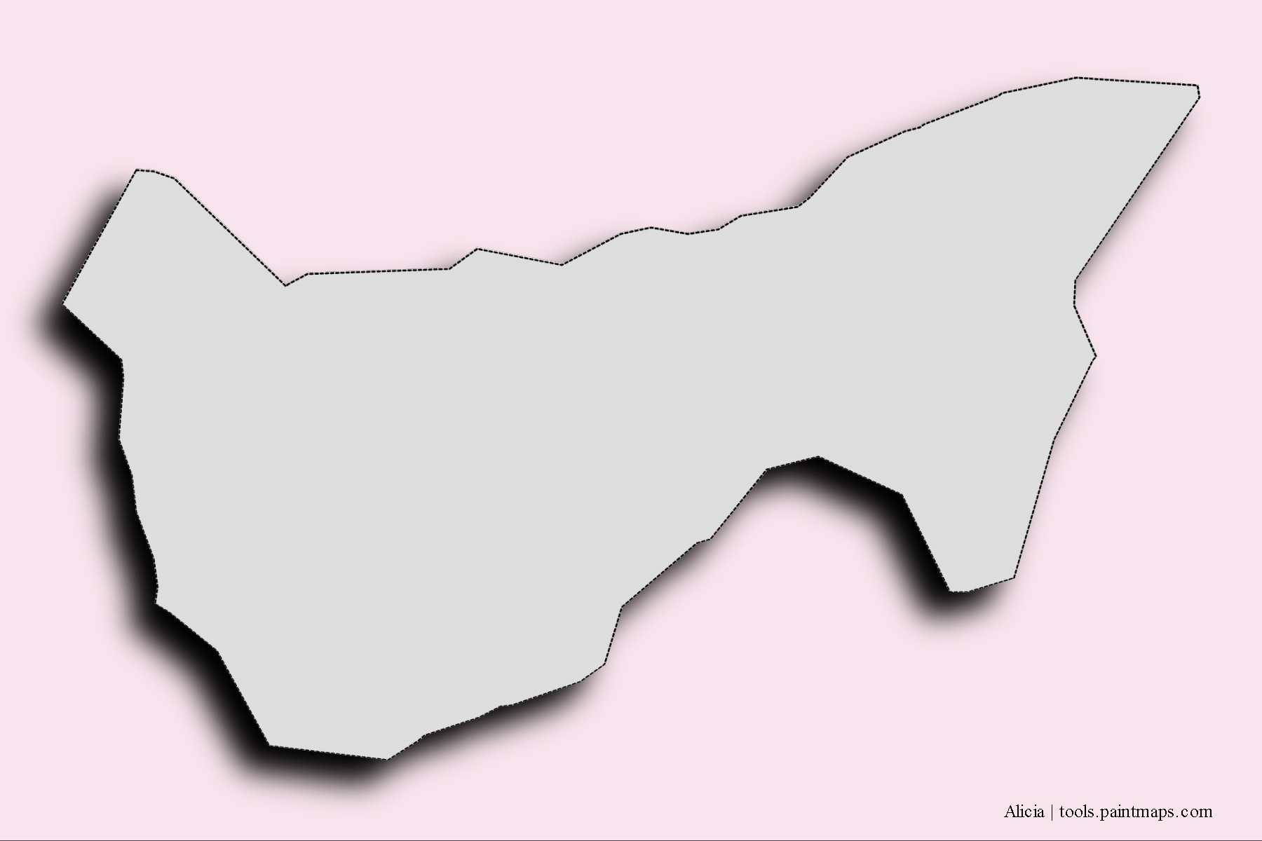 Alicia neighborhoods and villages map with 3D shadow effect