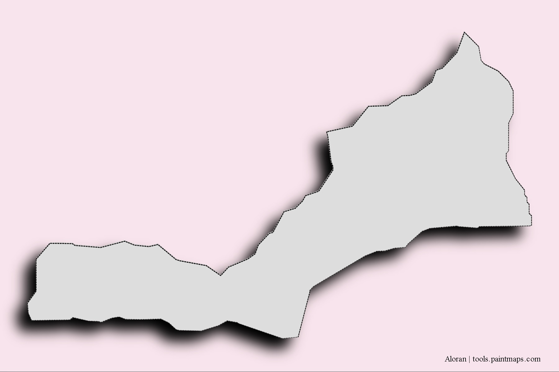 Aloran neighborhoods and villages map with 3D shadow effect