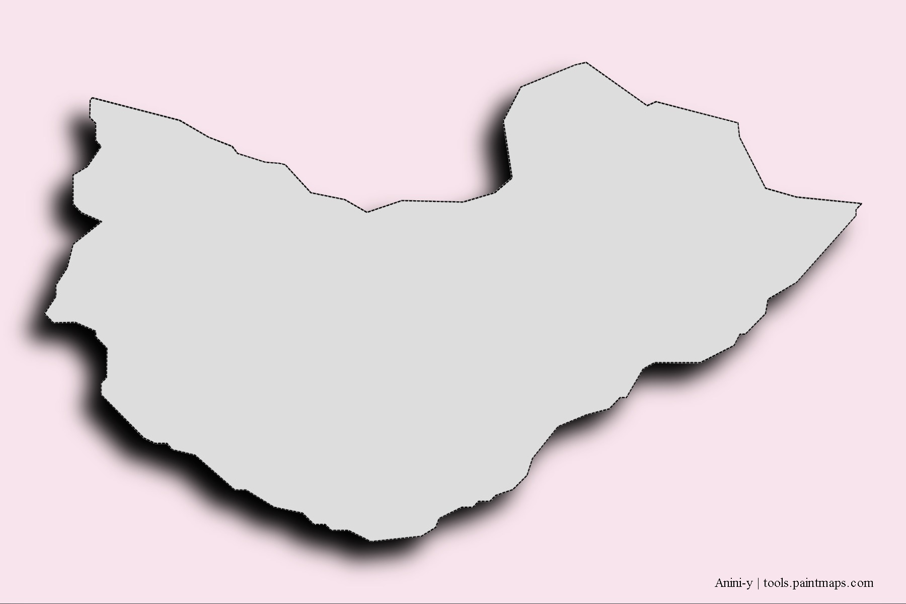 Mapa de barrios y pueblos de Anini-y con efecto de sombra 3D