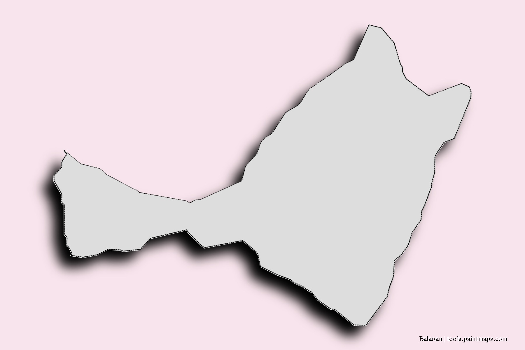 Mapa de barrios y pueblos de Balaoan con efecto de sombra 3D