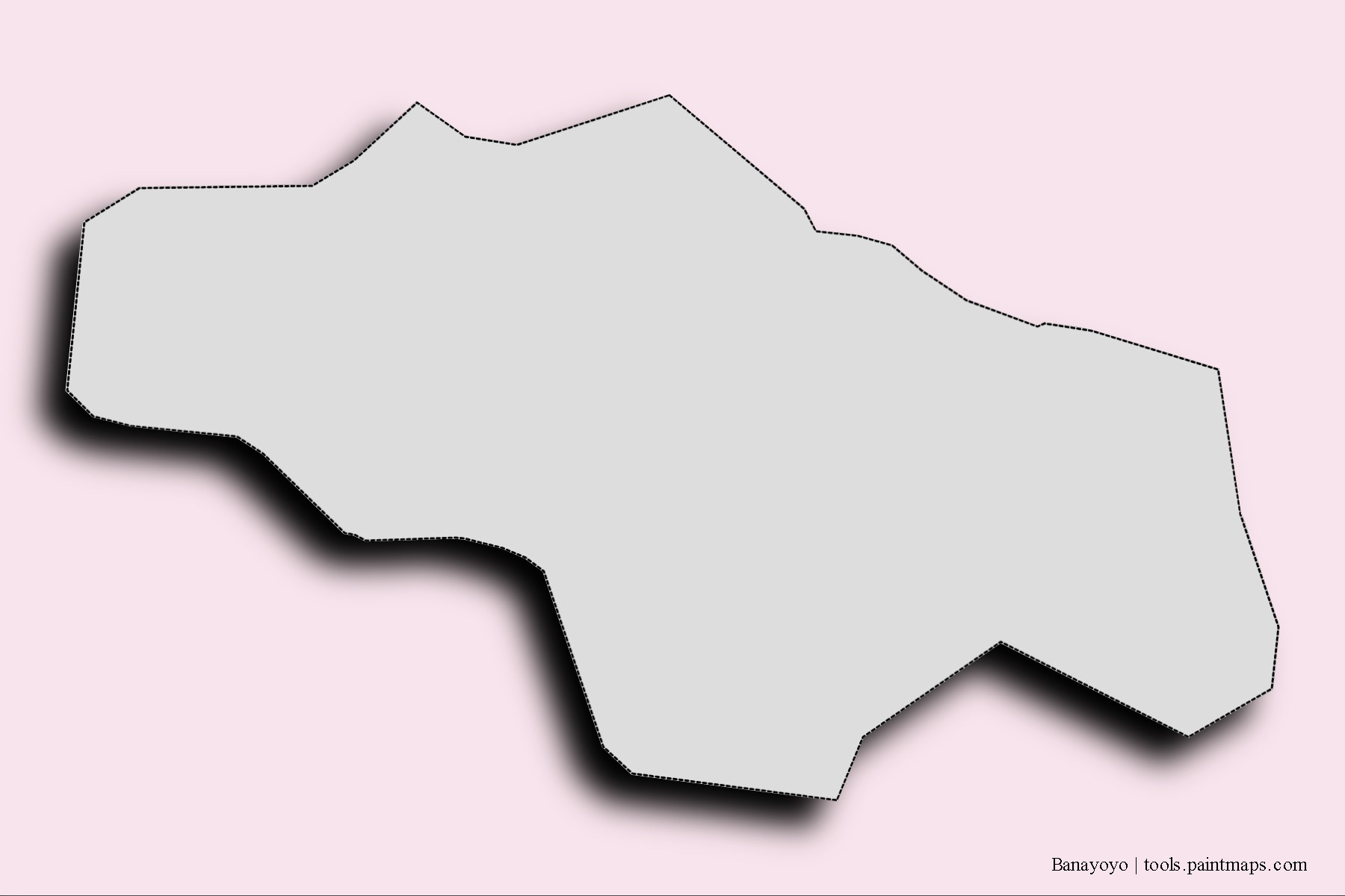 Mapa de barrios y pueblos de Banayoyo con efecto de sombra 3D