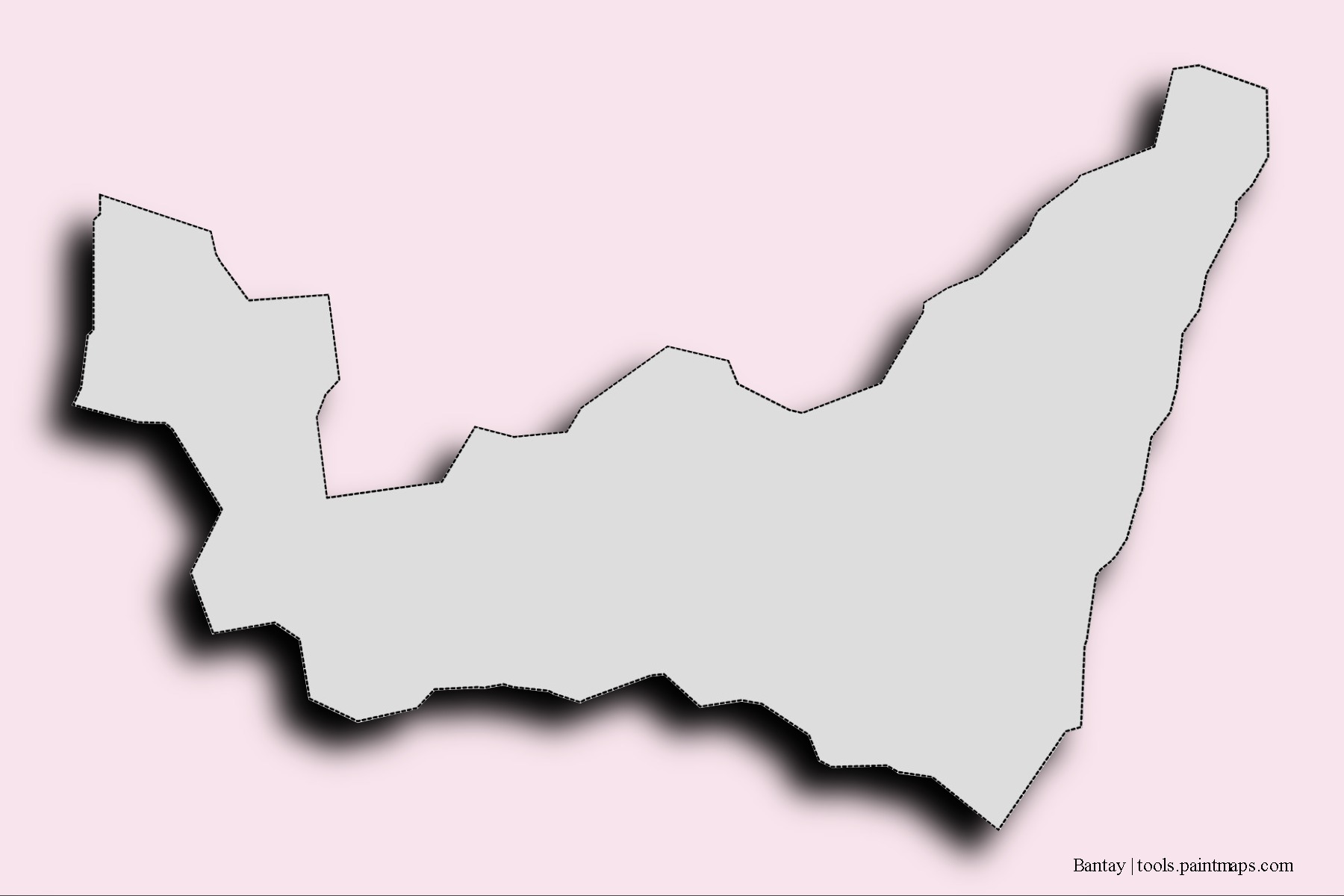 Bantay neighborhoods and villages map with 3D shadow effect