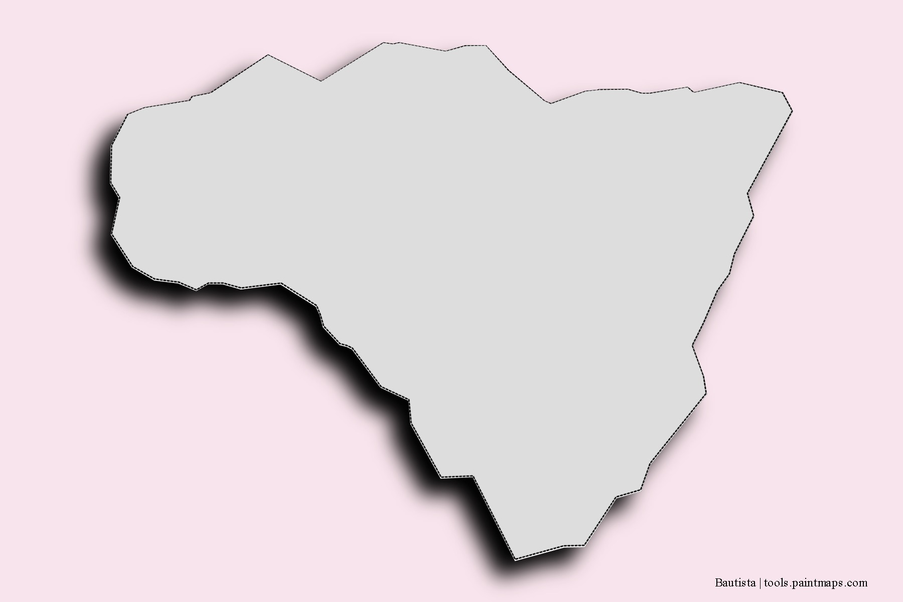 Bautista neighborhoods and villages map with 3D shadow effect