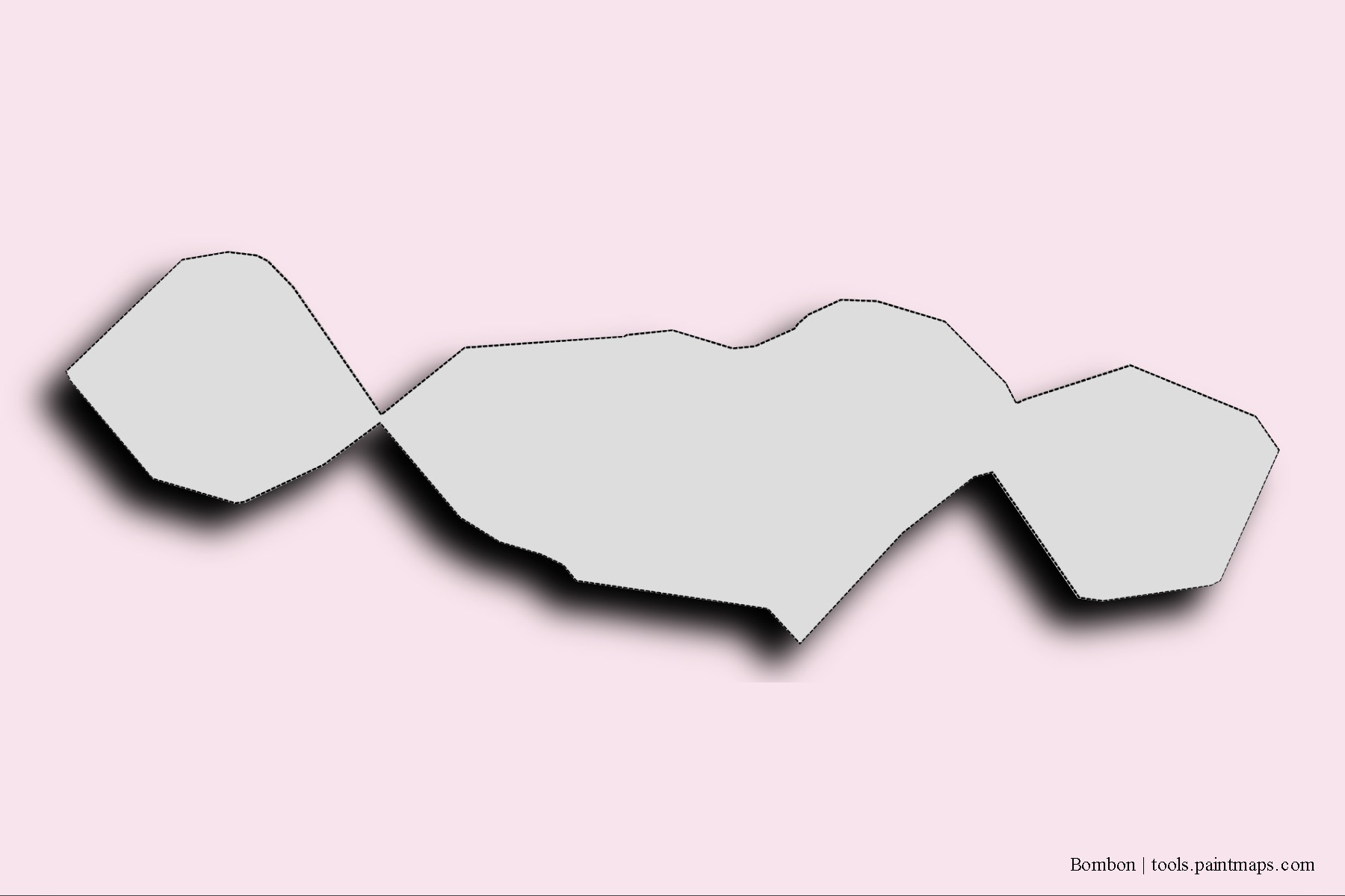 Bombon neighborhoods and villages map with 3D shadow effect