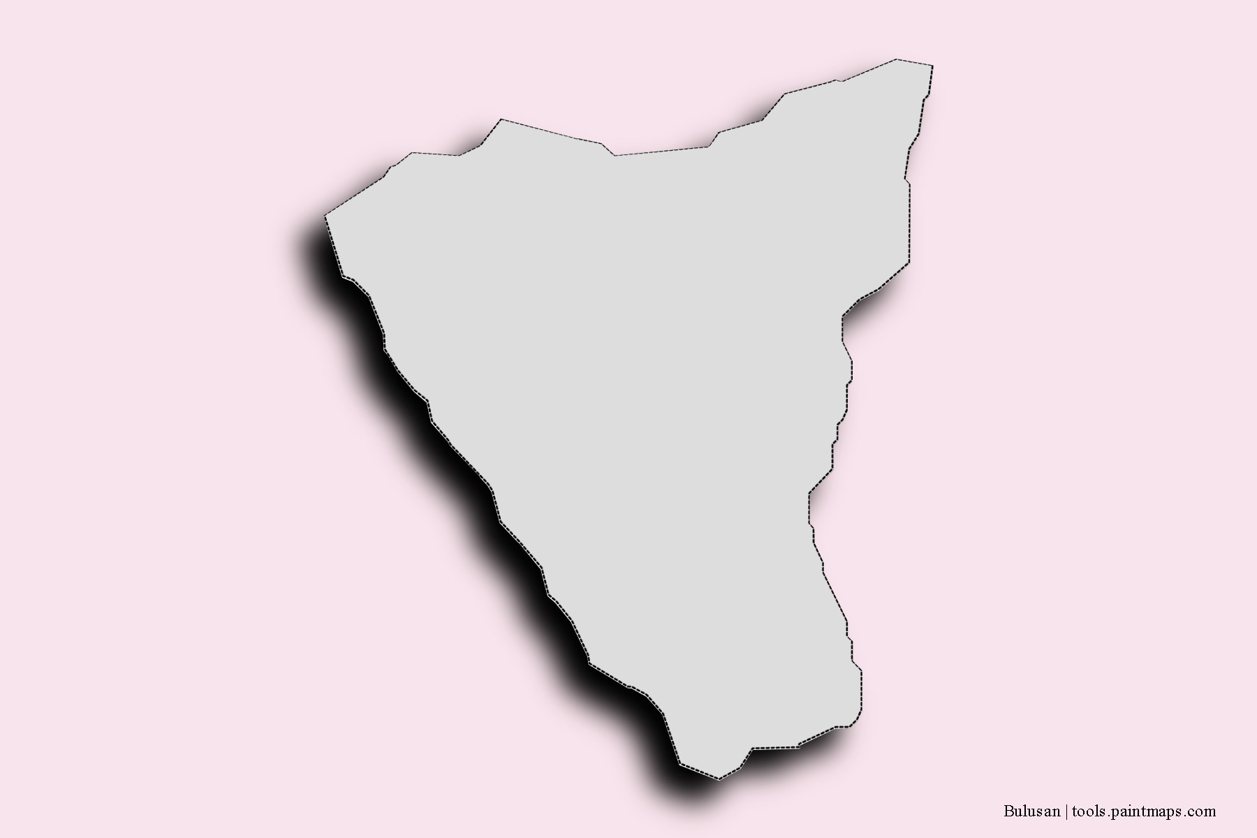 Mapa de barrios y pueblos de Bulusan con efecto de sombra 3D