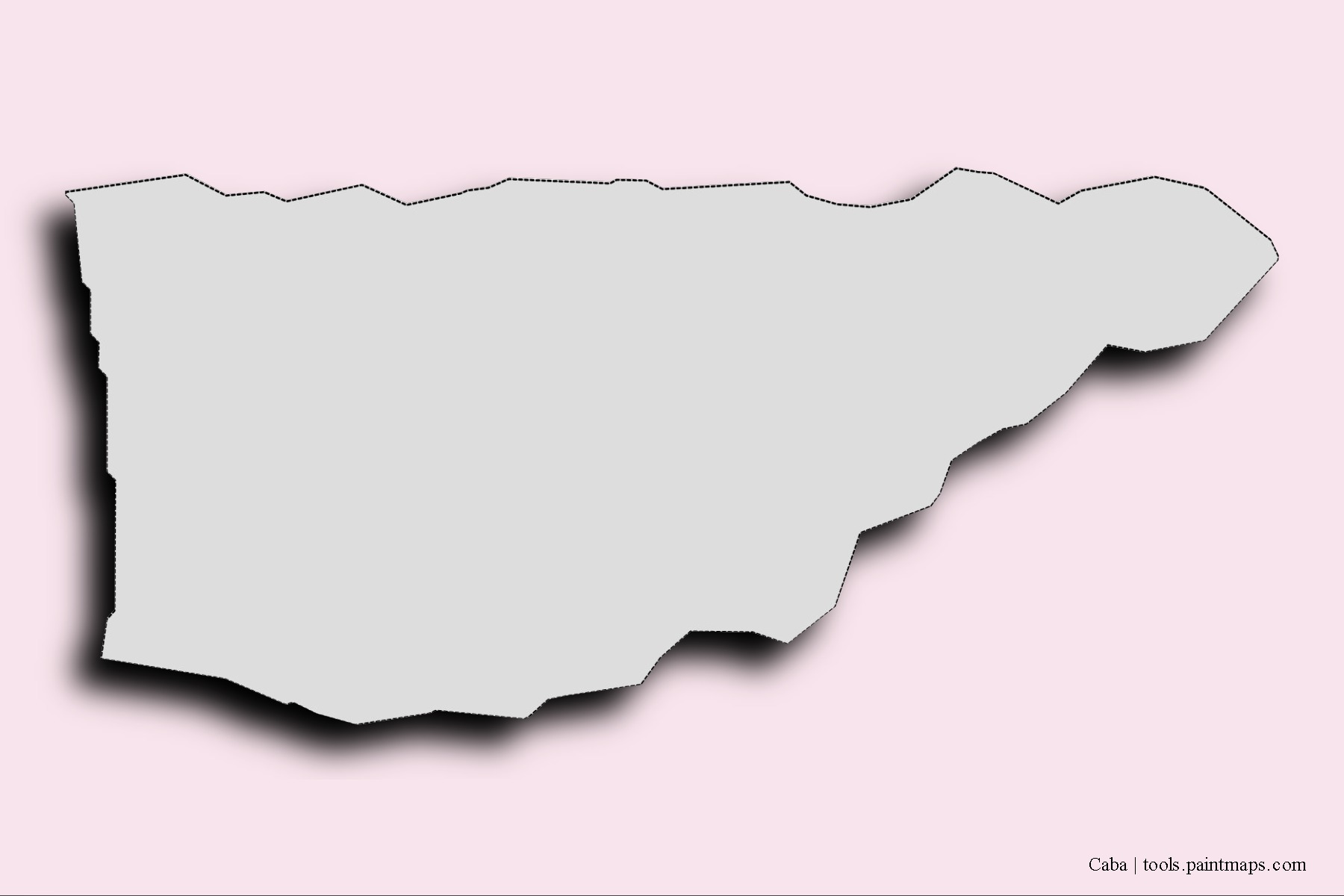 Caba neighborhoods and villages map with 3D shadow effect