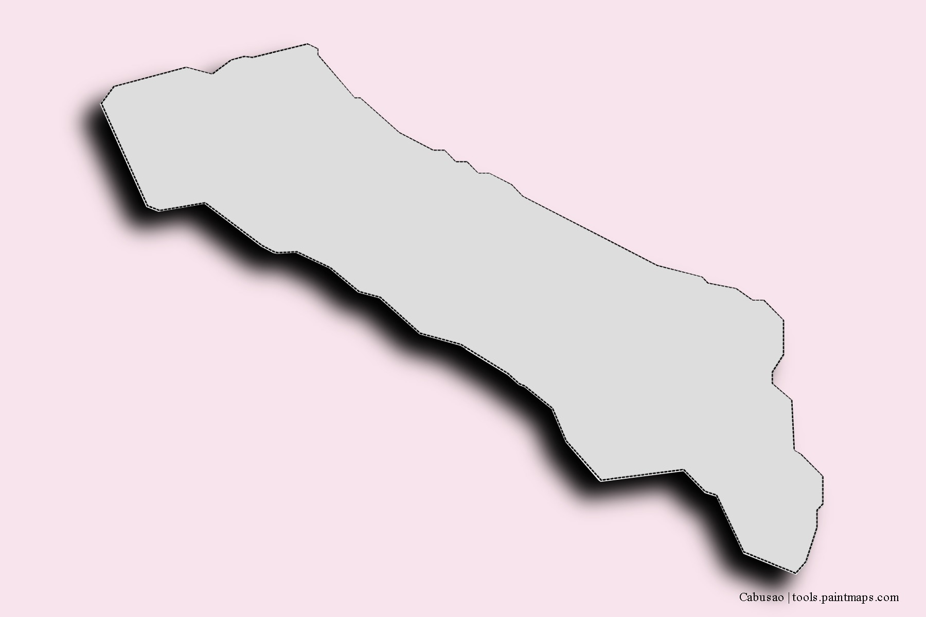 Mapa de barrios y pueblos de Cabusao con efecto de sombra 3D