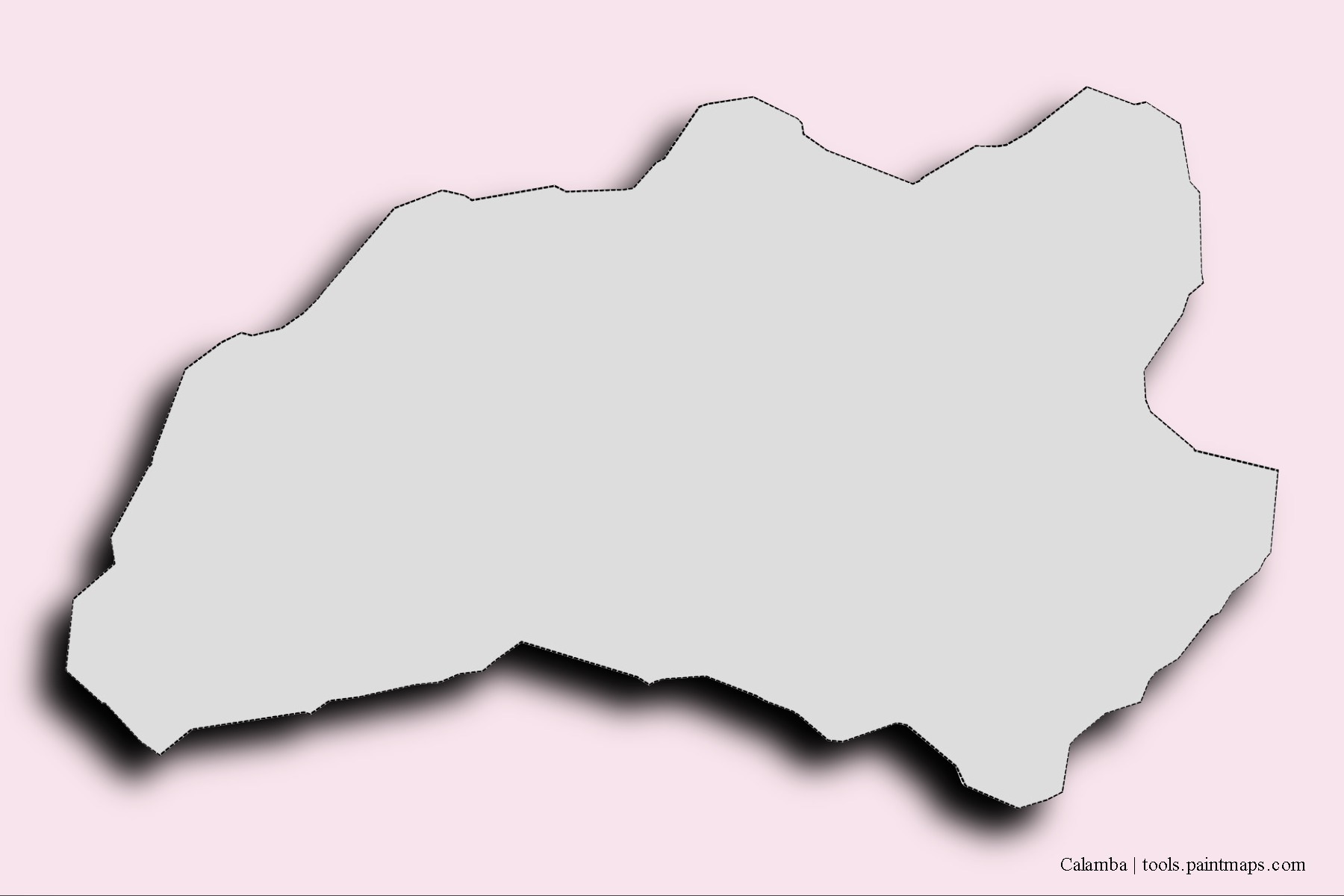 Calamba neighborhoods and villages map with 3D shadow effect