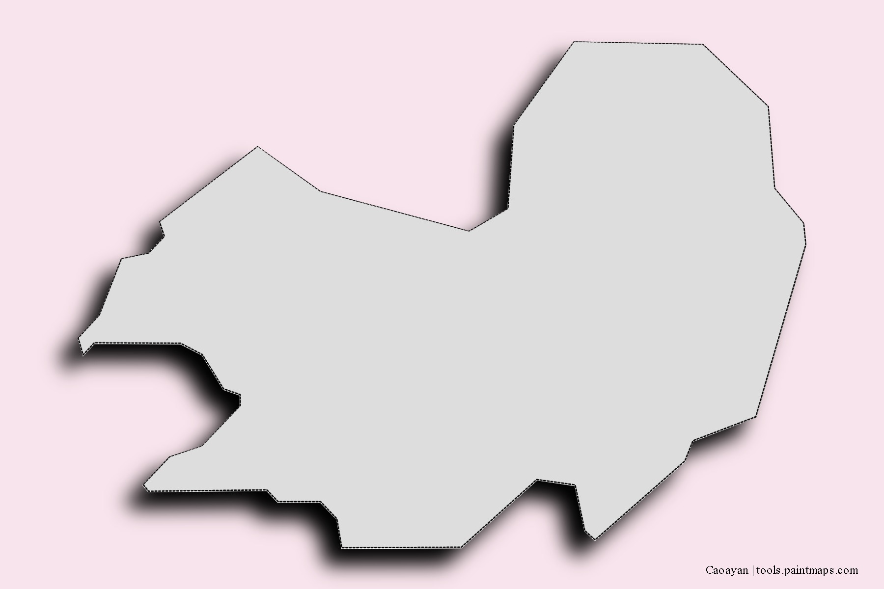 Mapa de barrios y pueblos de Caoayan con efecto de sombra 3D