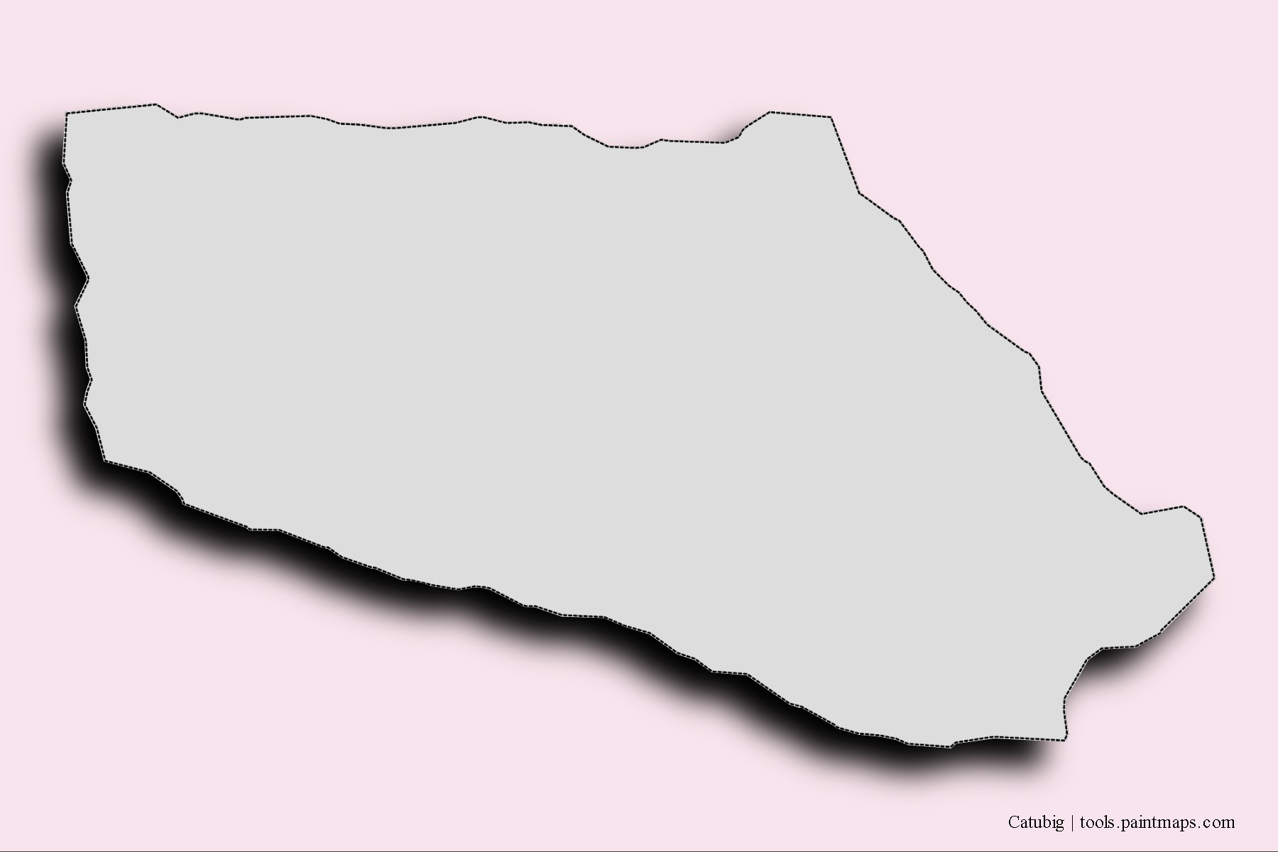 Mapa de barrios y pueblos de Catubig con efecto de sombra 3D