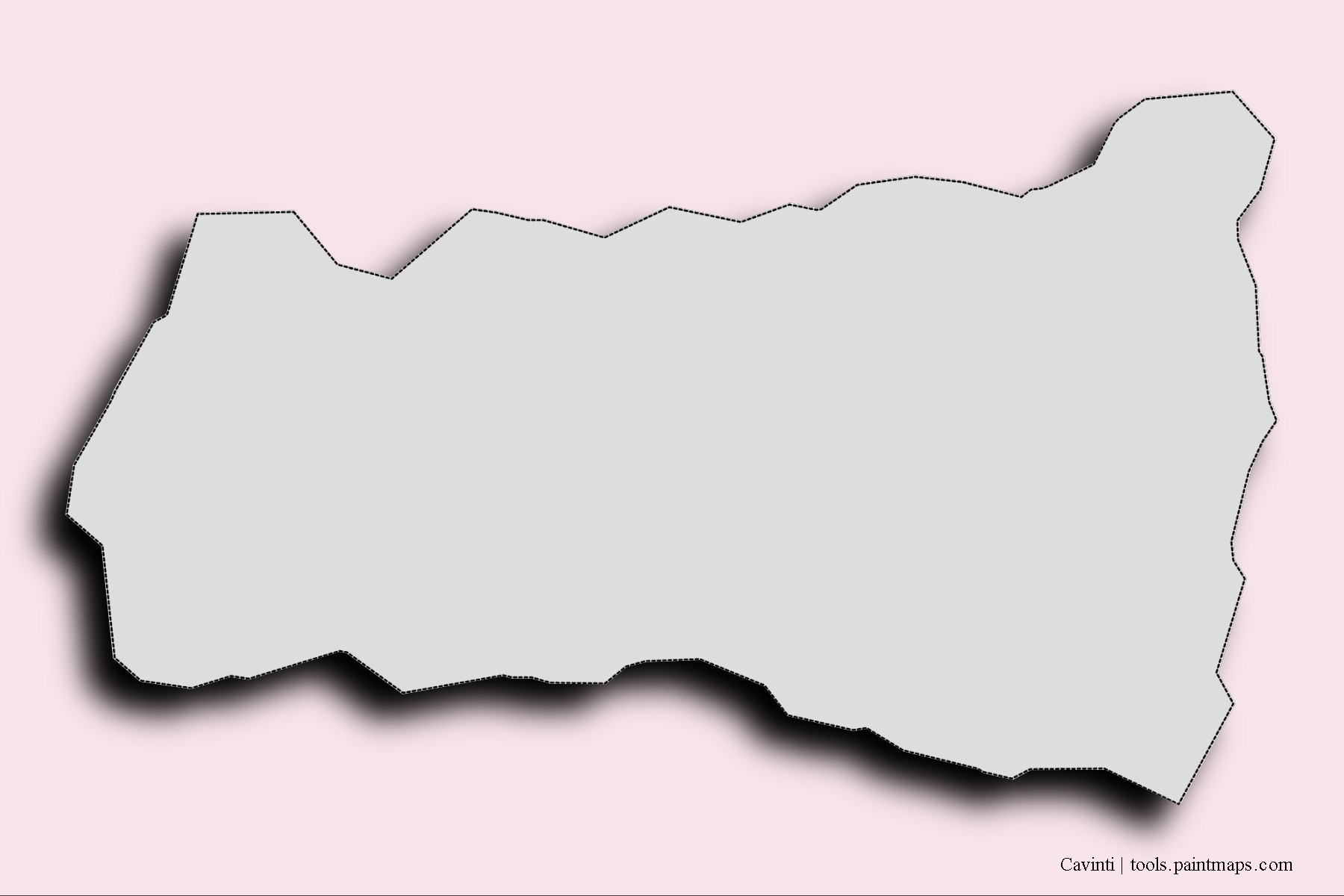 Cavinti neighborhoods and villages map with 3D shadow effect