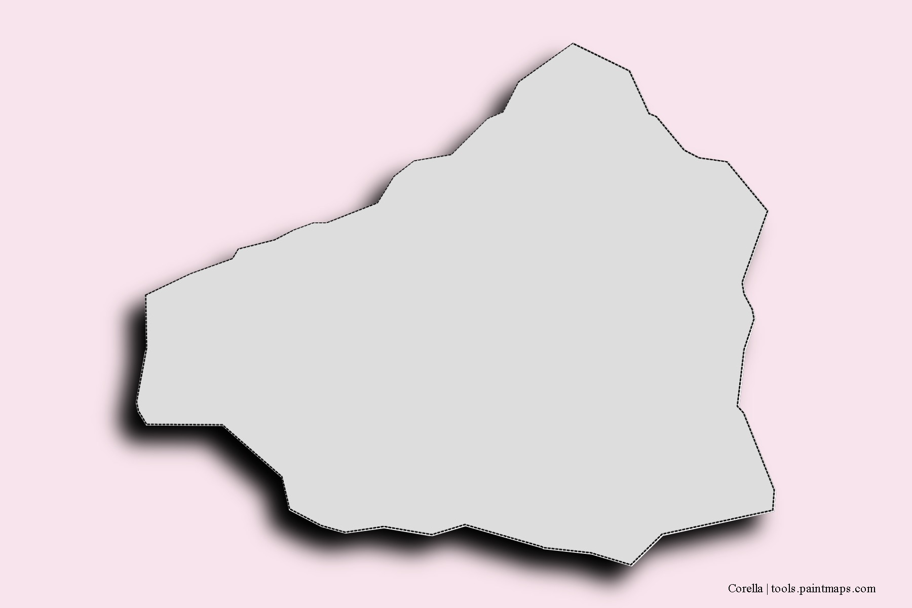 Mapa de barrios y pueblos de Corella con efecto de sombra 3D