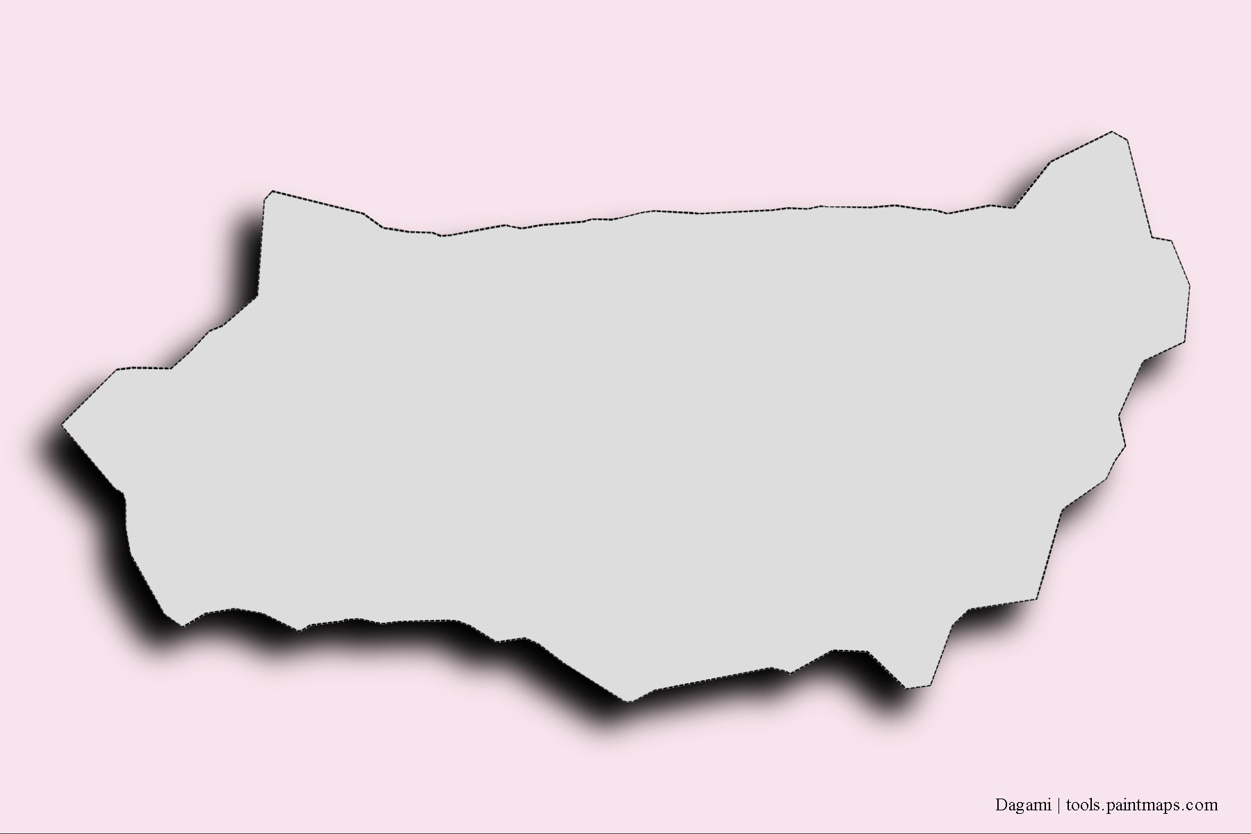 Mapa de barrios y pueblos de Dagami con efecto de sombra 3D