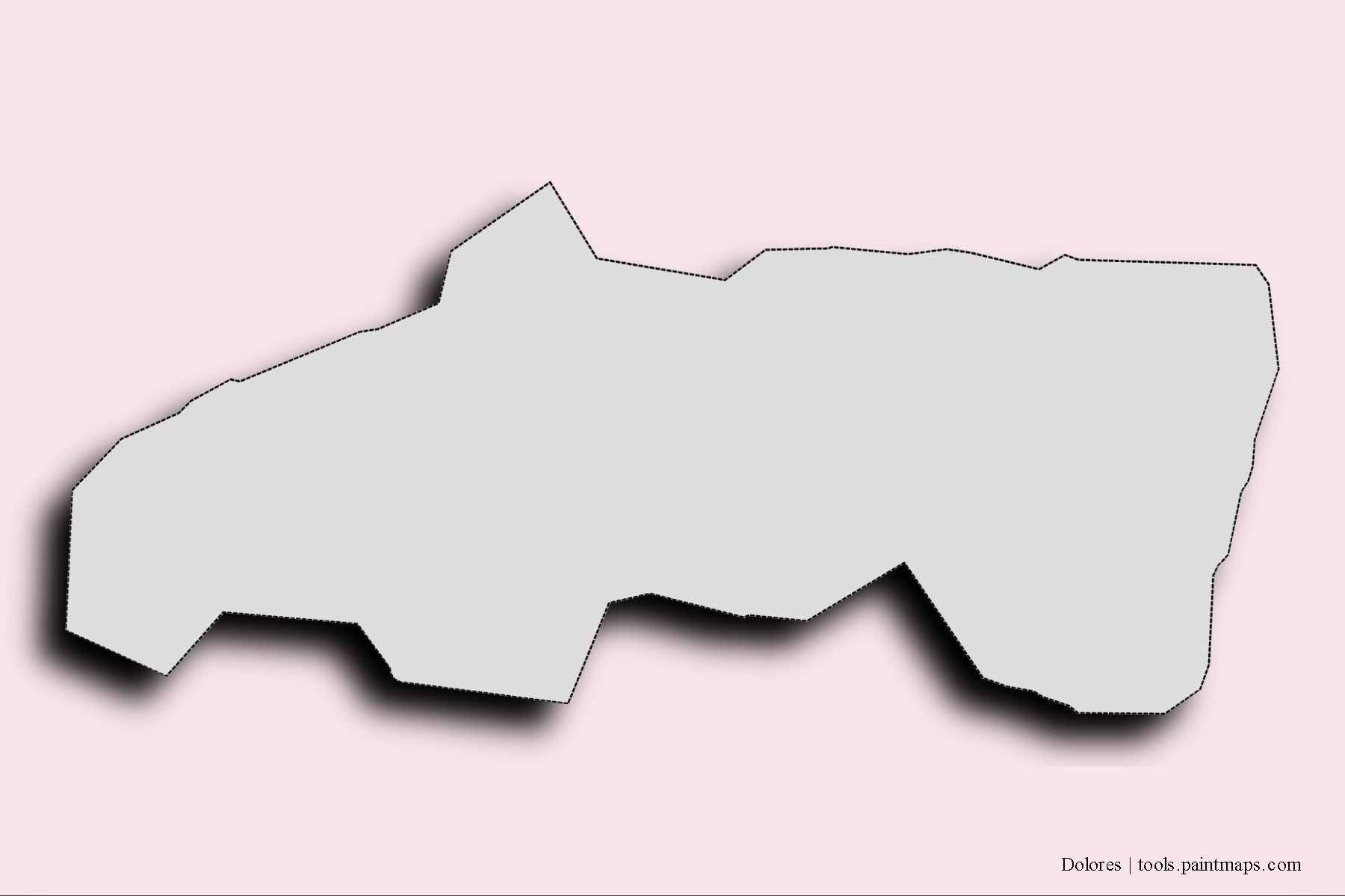 Dolores neighborhoods and villages map with 3D shadow effect