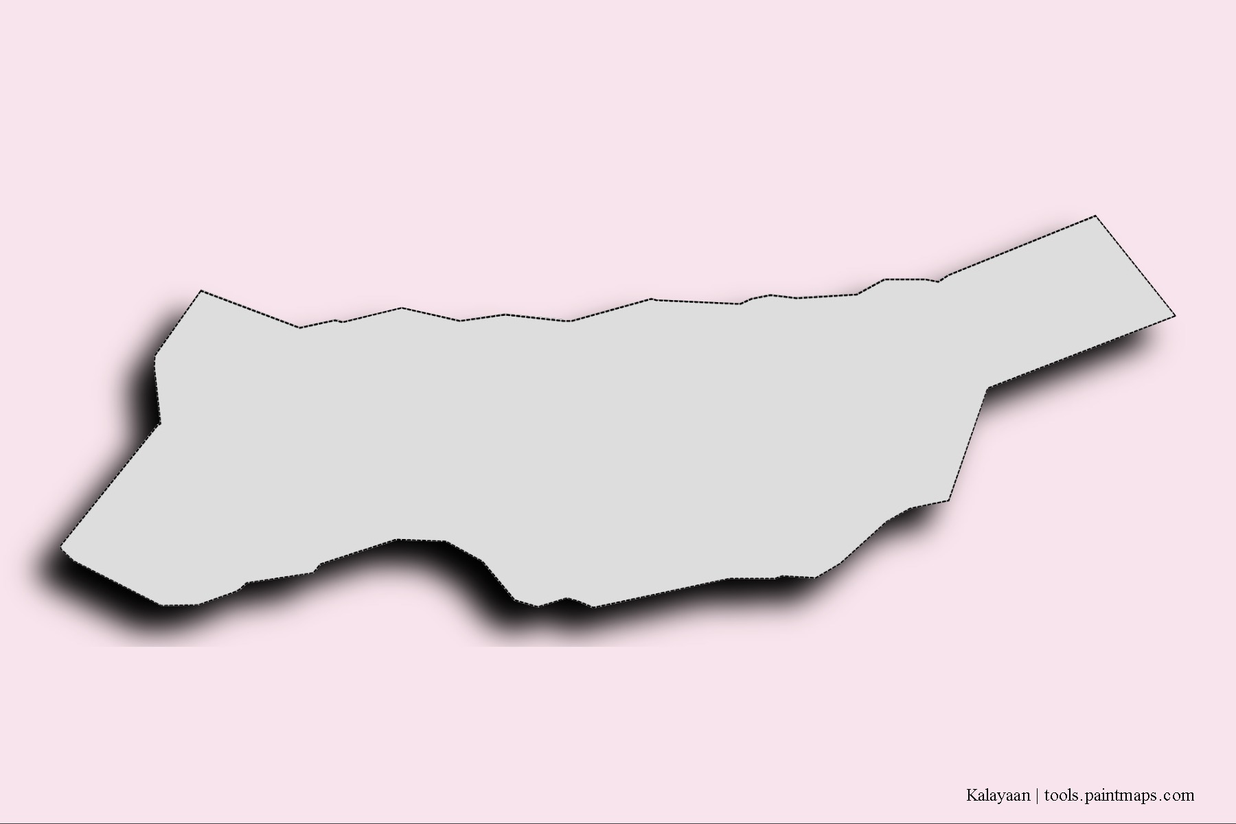 Mapa de barrios y pueblos de Kalayaan con efecto de sombra 3D