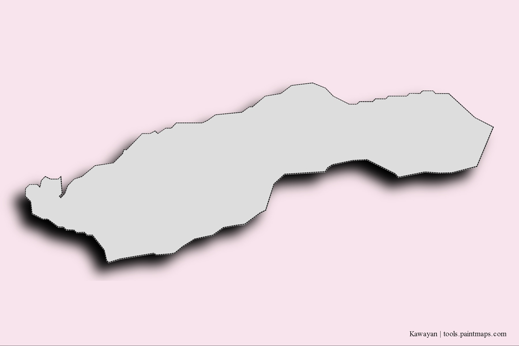 Kawayan neighborhoods and villages map with 3D shadow effect